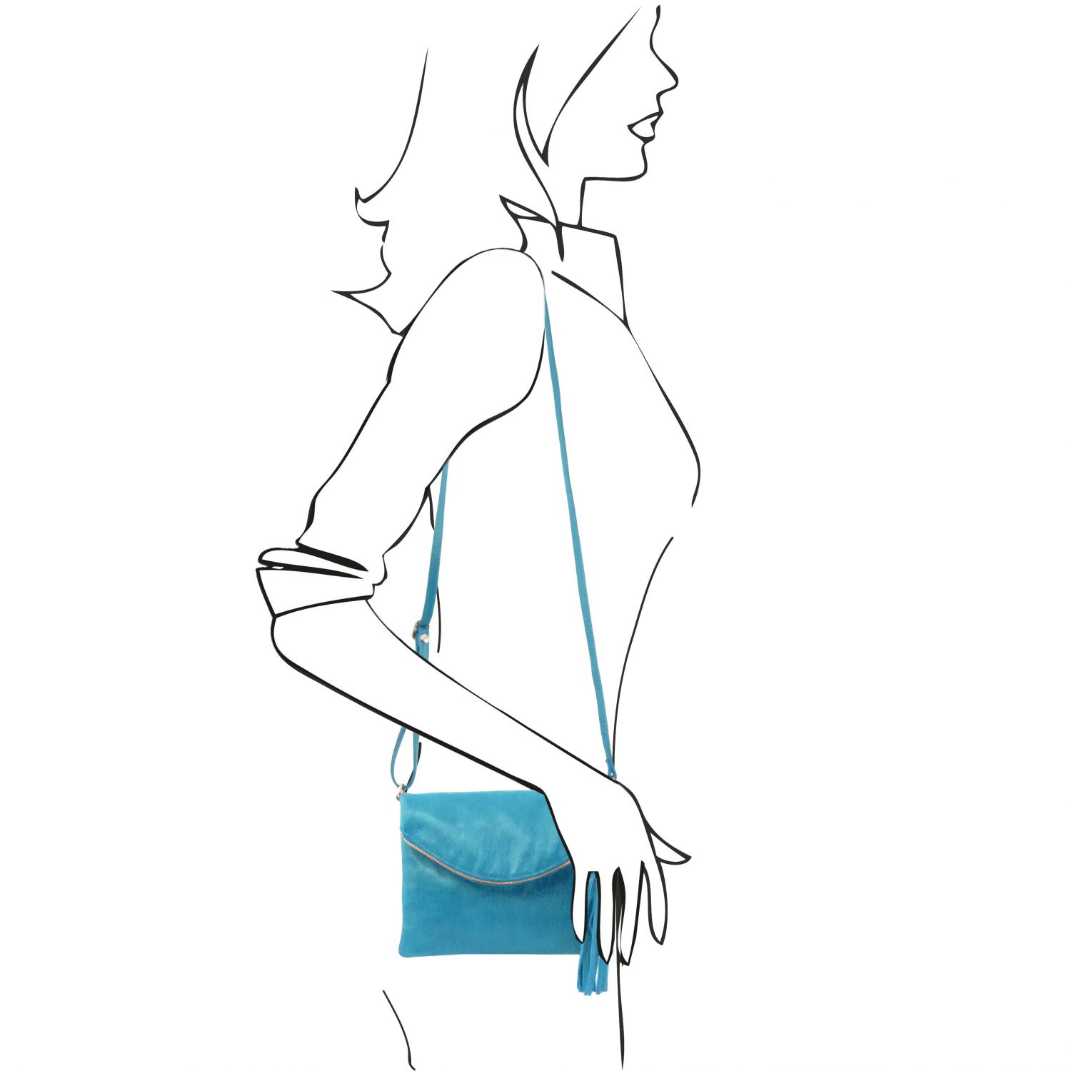TL Young Bag - Sac bandoulière avec pompon - Turquoise (TL141153)