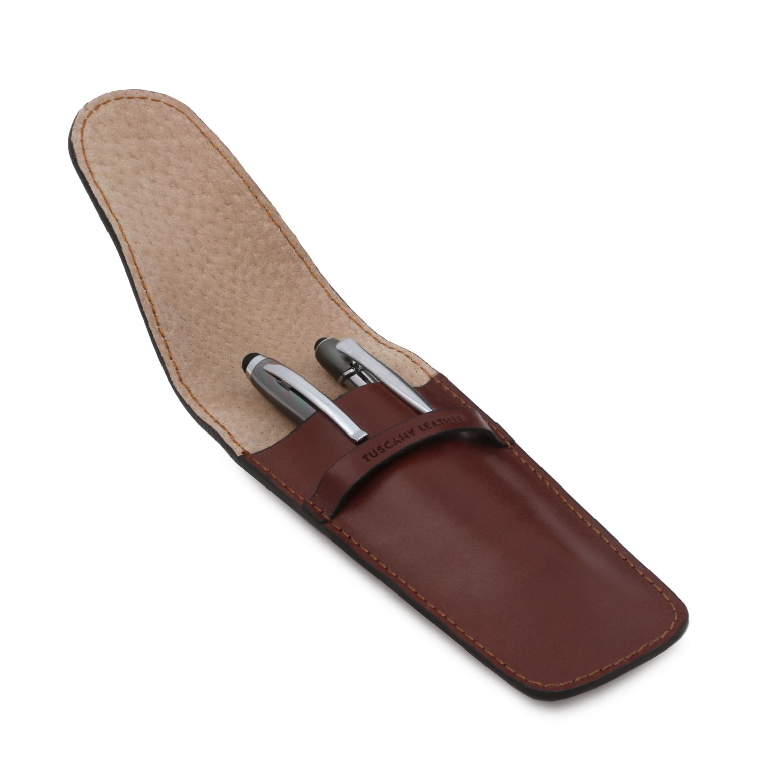 Elégant étui pour 2 stylos/porte montres en cuir - Marron (TL142130)