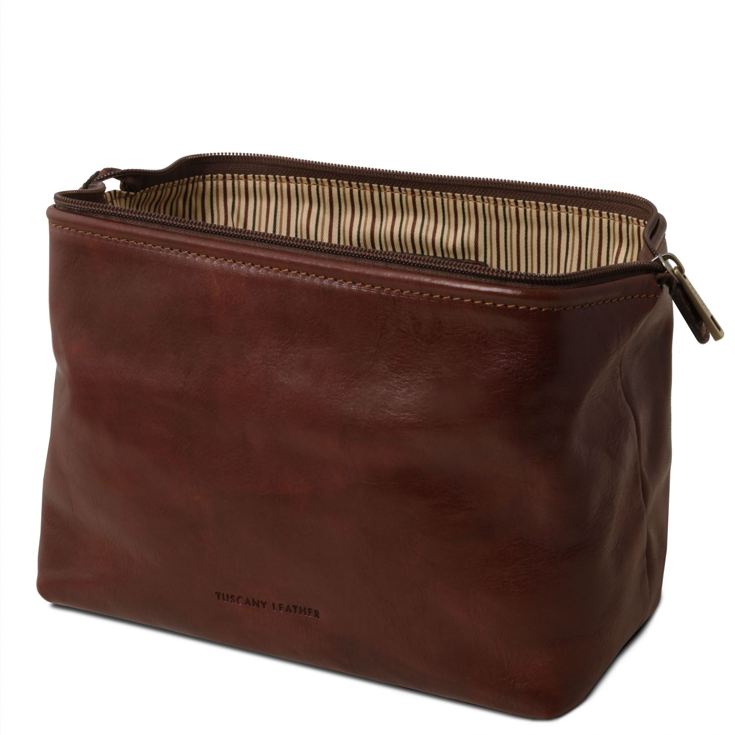 Smarty - Trousse de toilette en cuir - Grand modèle - Marron (TL141219)