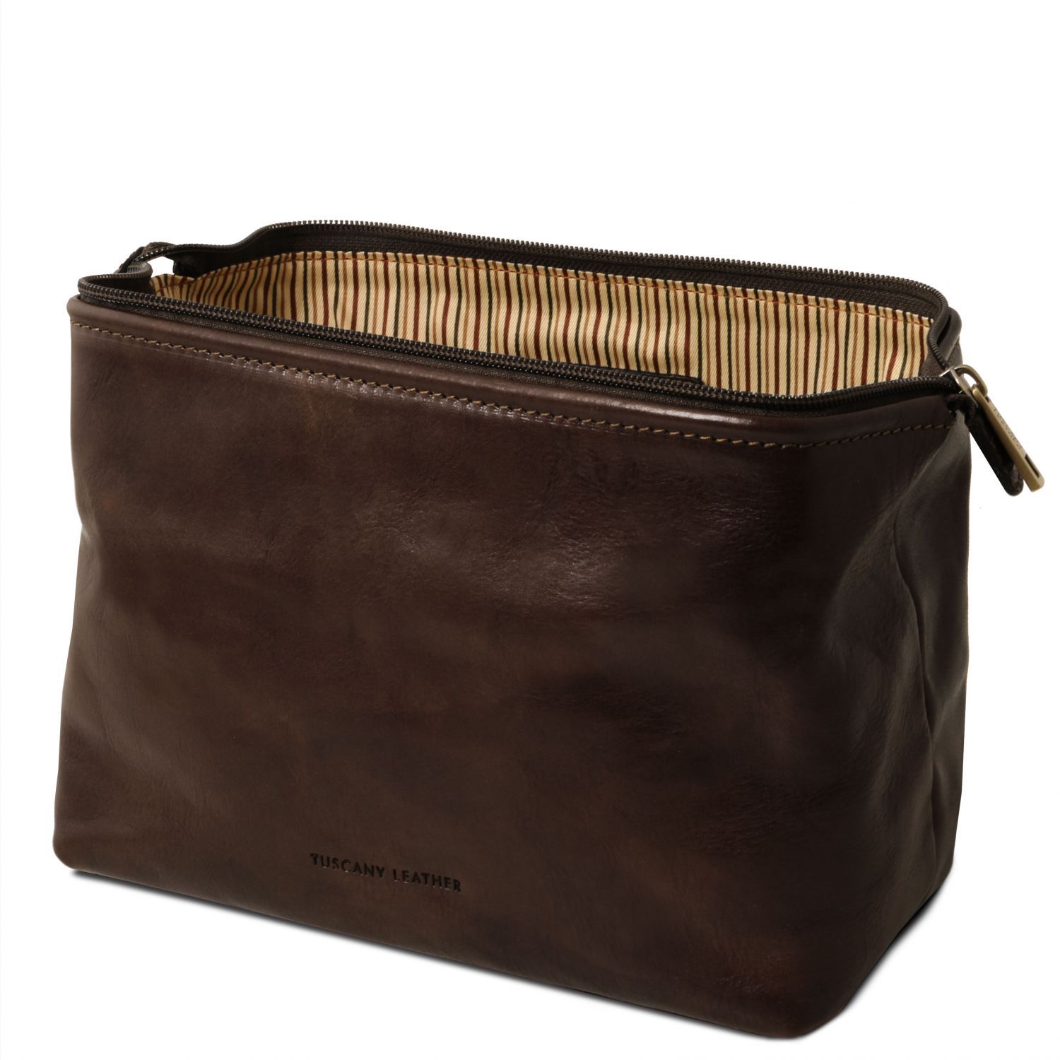 Smarty - Trousse de toilette en cuir - Grand modèle - Marron foncé (TL141219)