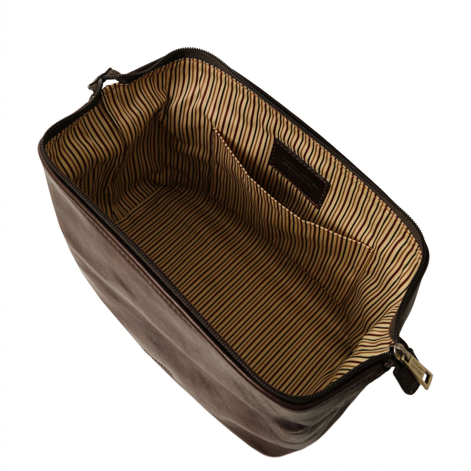 Smarty - Trousse de toilette en cuir - Grand modèle - Marron foncé (TL141219)