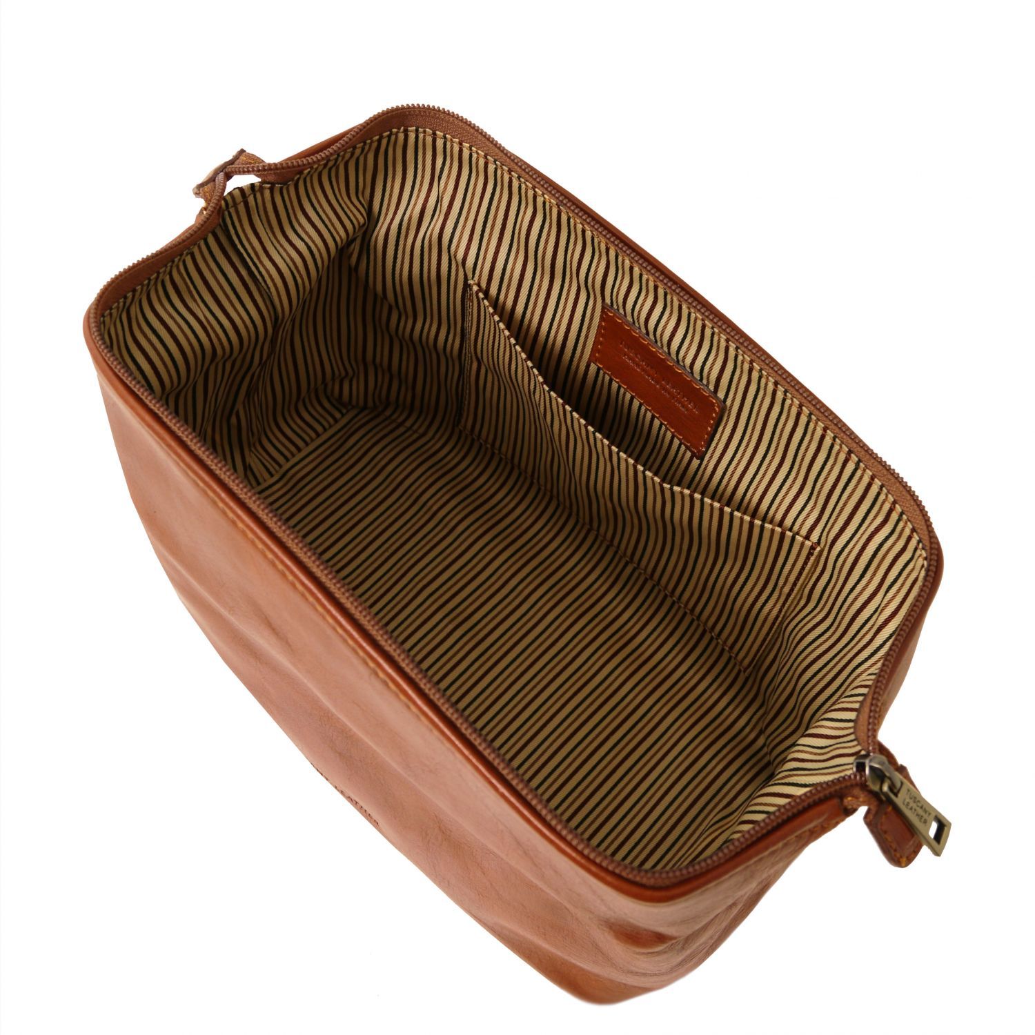 Smarty - Trousse de toilette en cuir - Grand modèle - Miel (TL141219)