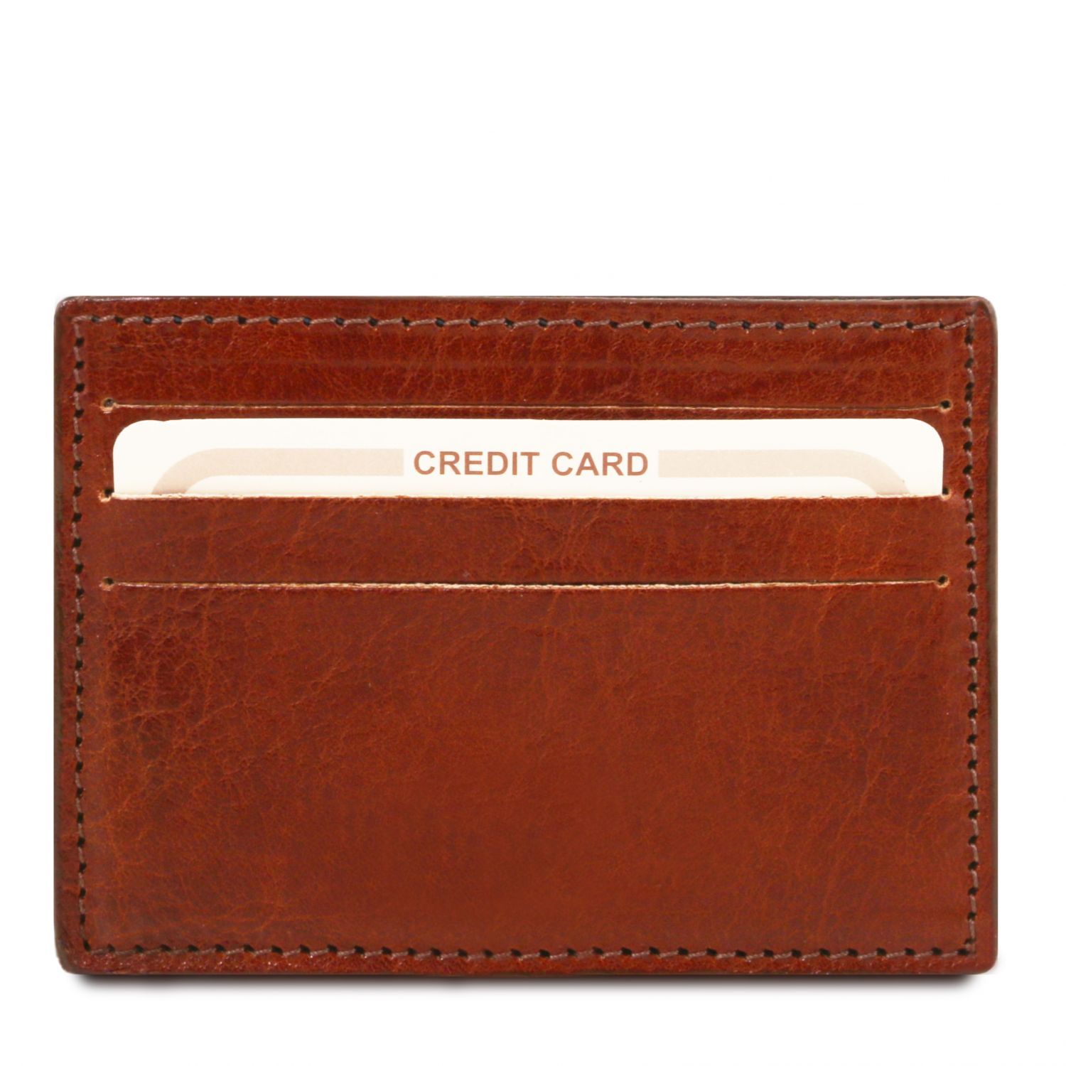 Elégant porte cartes de credit en cuir - Marron (TL141011)