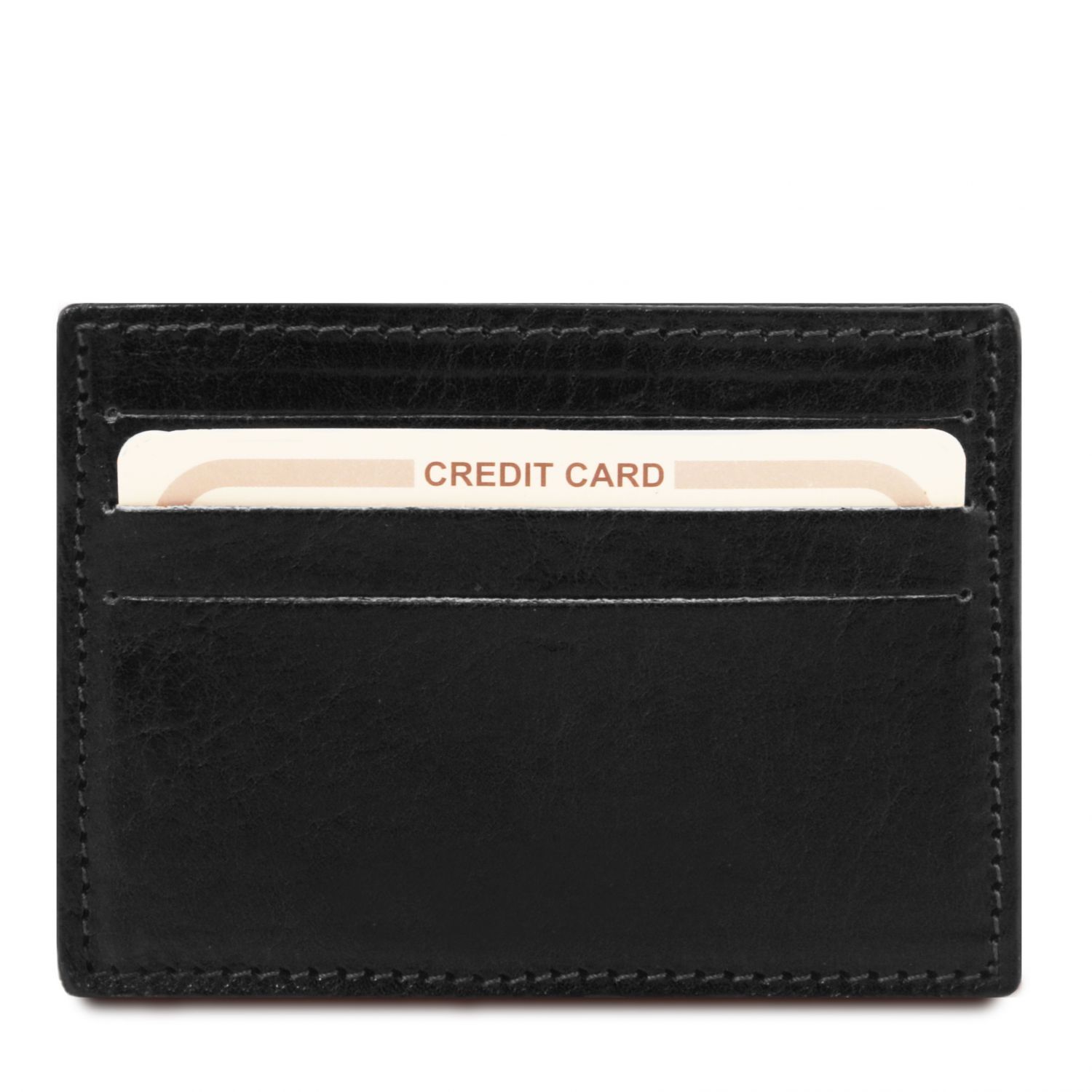 Elégant porte cartes de credit en cuir - Noir (TL141011)
