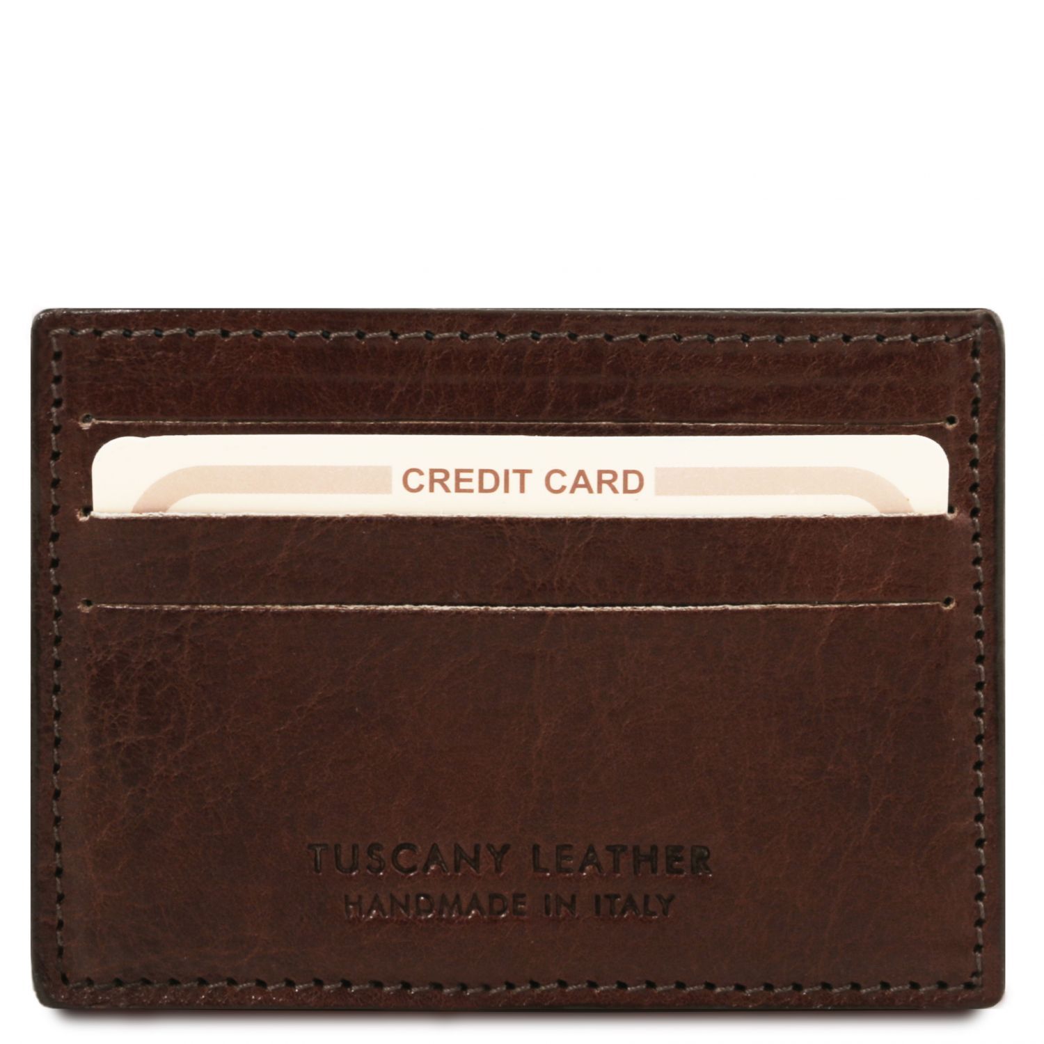 Elégant porte cartes de credit en cuir - Marron foncé (TL141011)