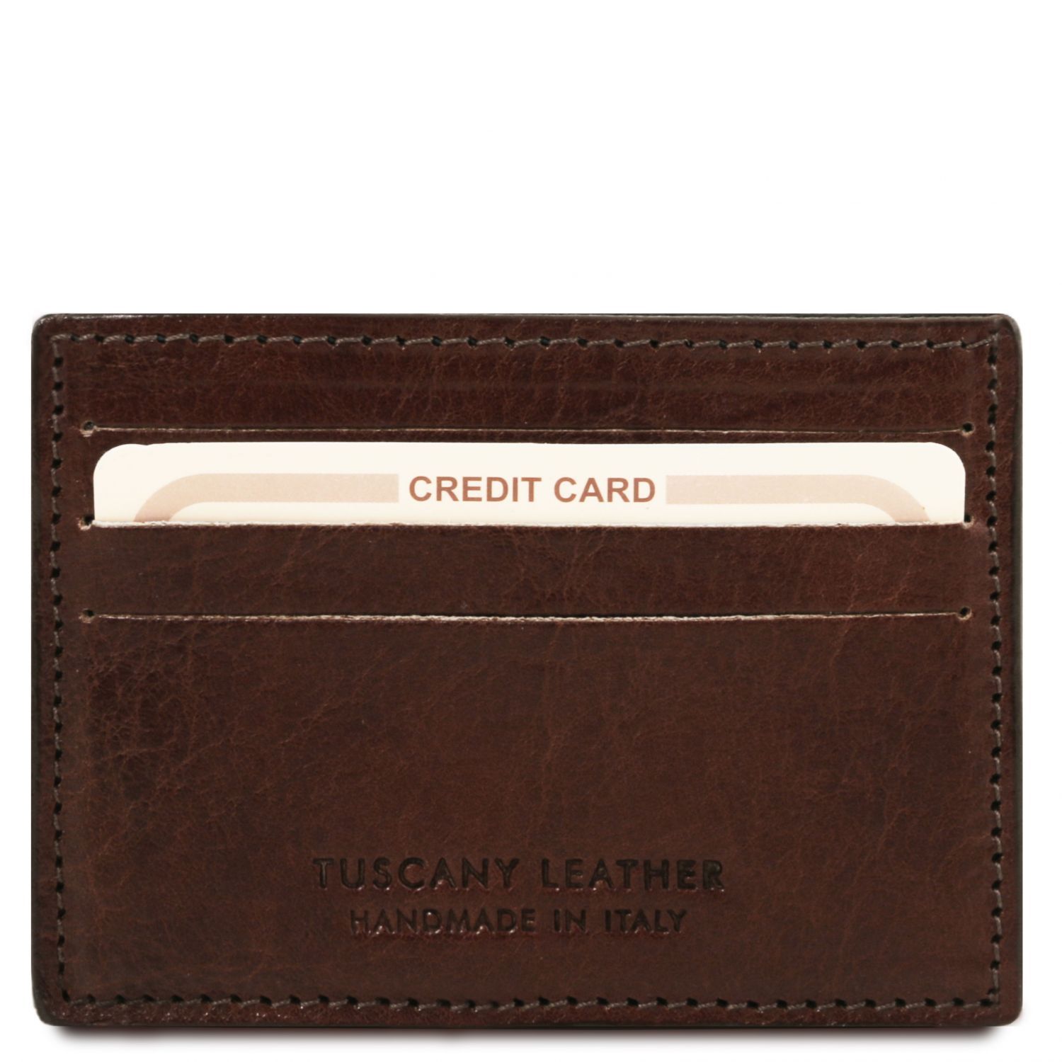 Elégant porte cartes de credit en cuir - Marron foncé (TL141011)