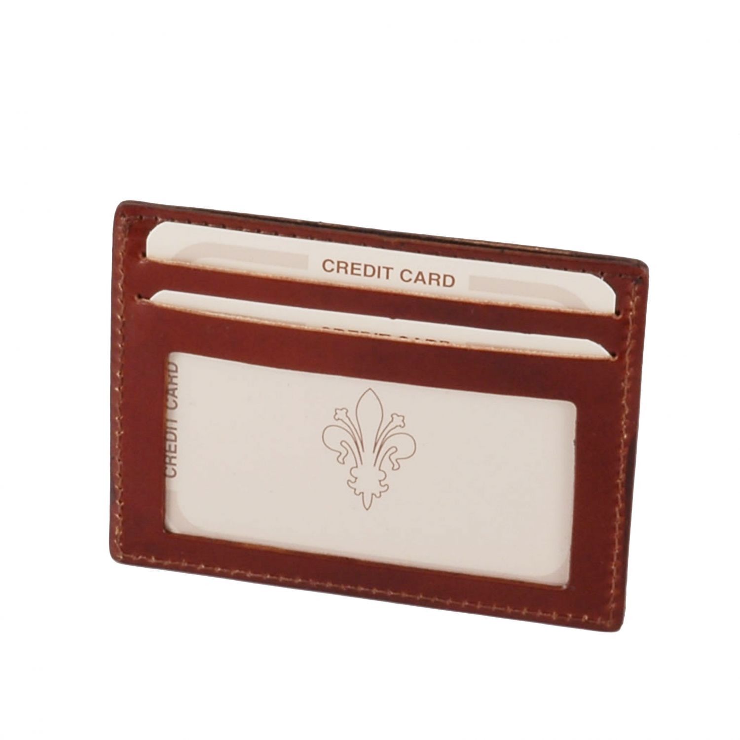 Elégant porte cartes de credit en cuir - Marron foncé (TL140805)