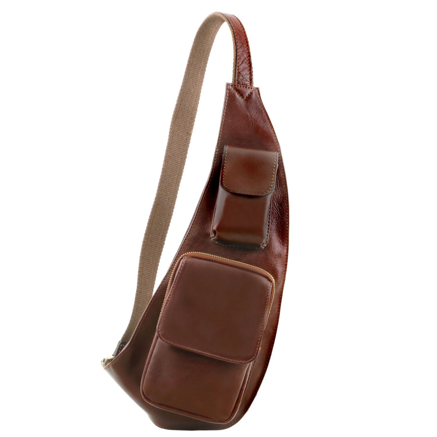 Sac bandoulière en cuir - Marron (TL141352)