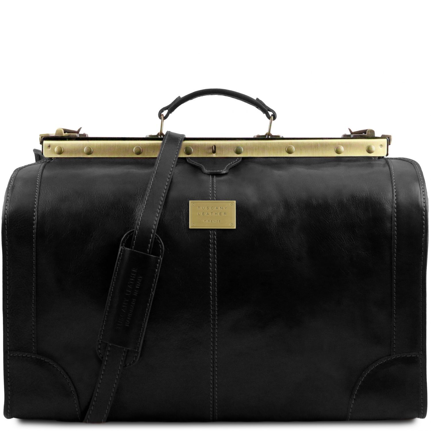 Madrid - Sac de voyage en cuir - Grand modèle - Noir (TL1022)