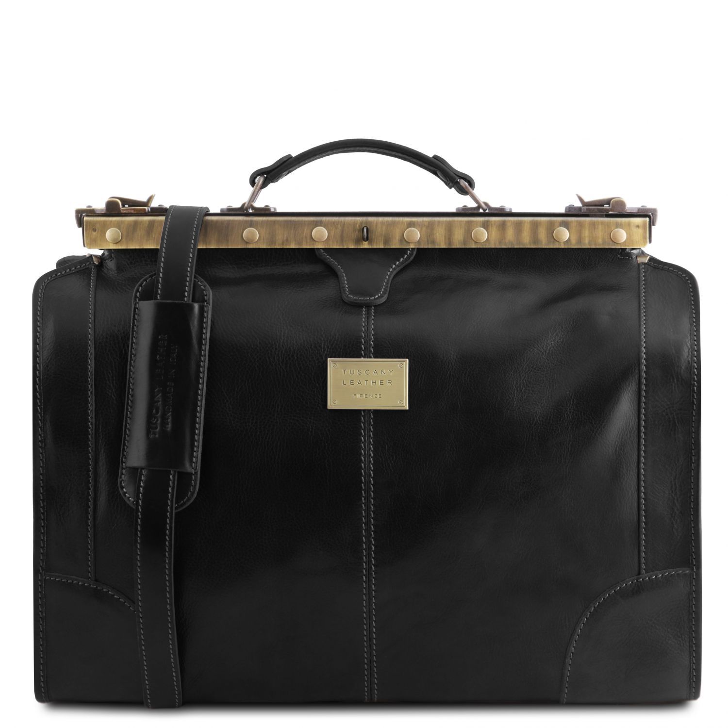 Madrid - Sac de voyage en cuir - Petit modèle - Noir (TL1023)