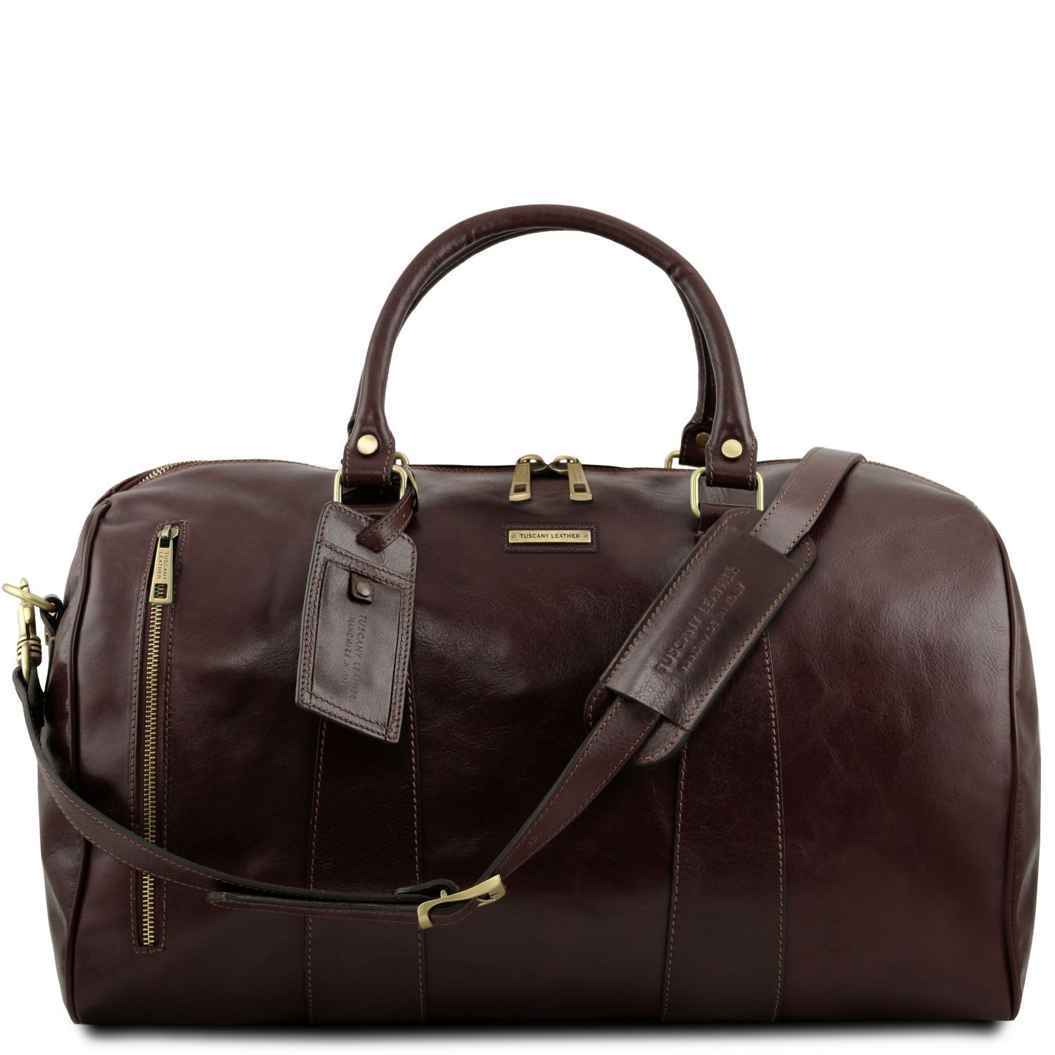 TL Voyager - Sac de voyage en cuir - Grand modèle - Marron foncé (TL141794)