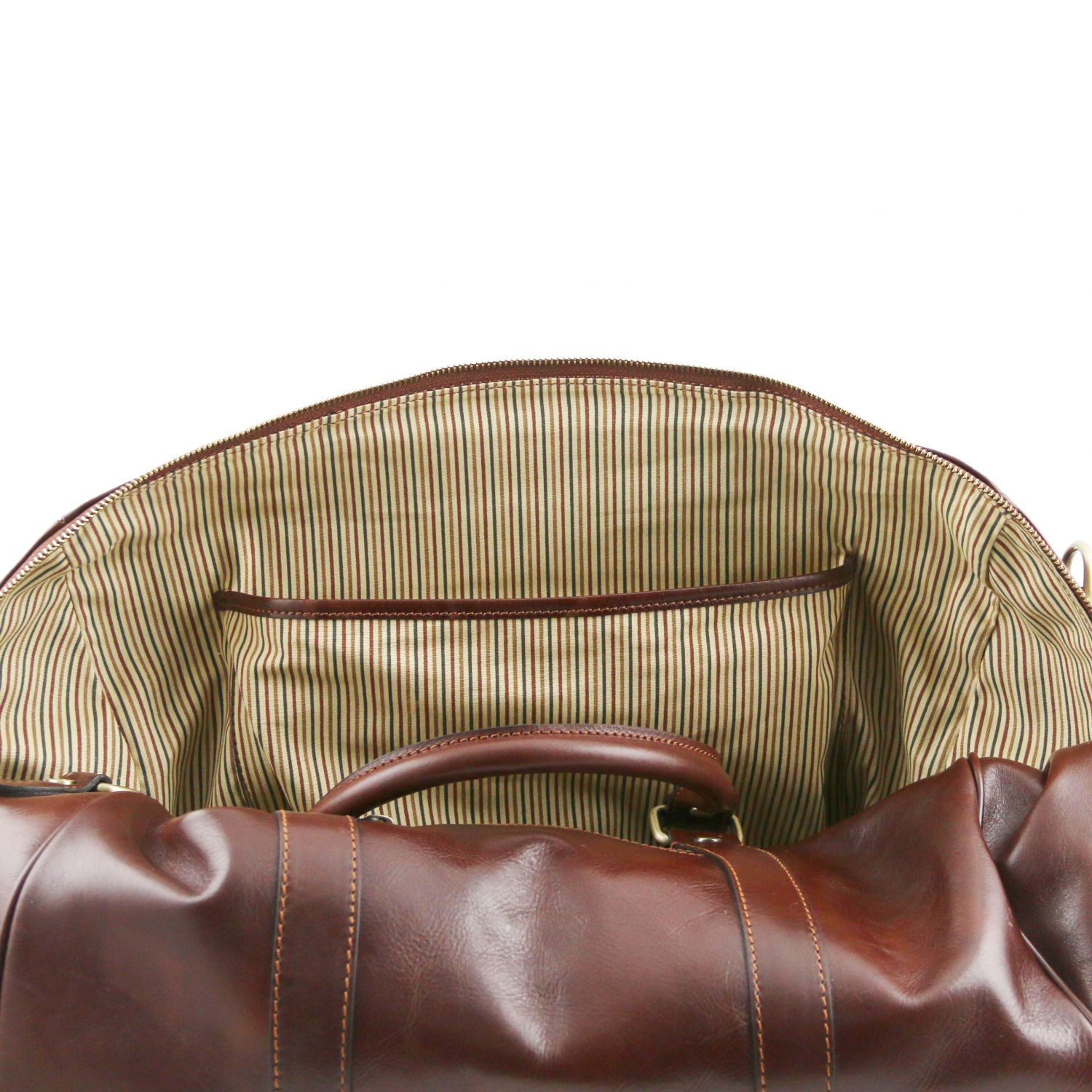 TL Voyager - Sac de voyage en cuir avec poche à l'arrière - Petit modèle - Marron (TL141250)