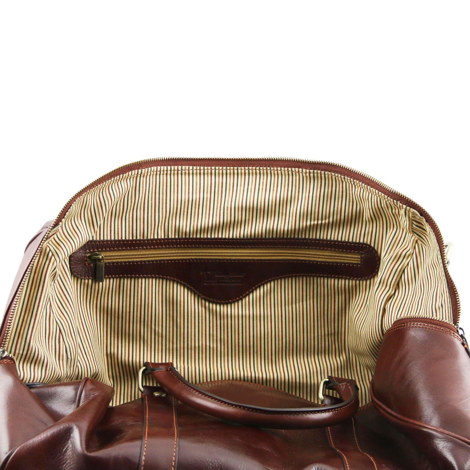 TL Voyager - Sac de voyage en cuir avec poche à l'arrière - Petit modèle - Marron (TL141250)