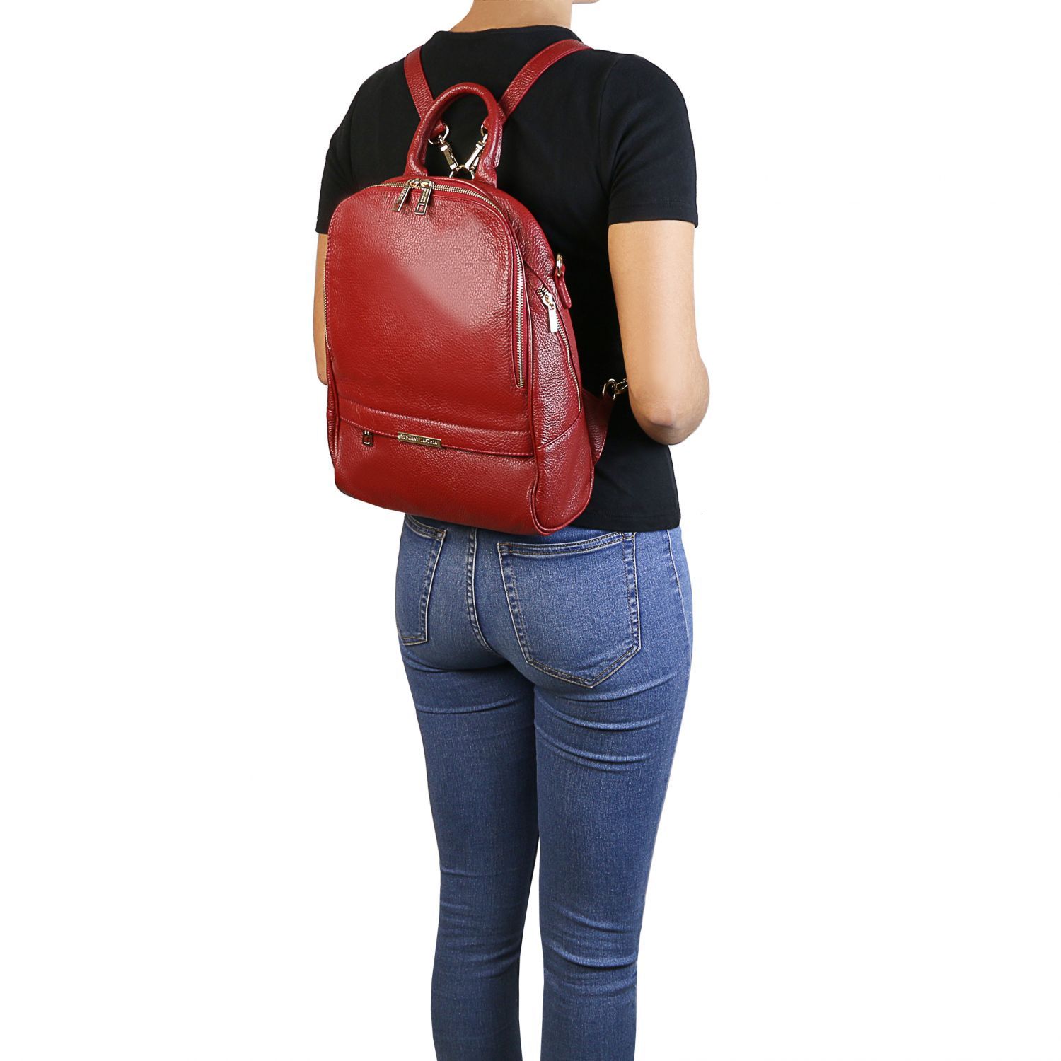 TL Bag - Sac à dos pour femme en cuir souple - Noir (TL141376)