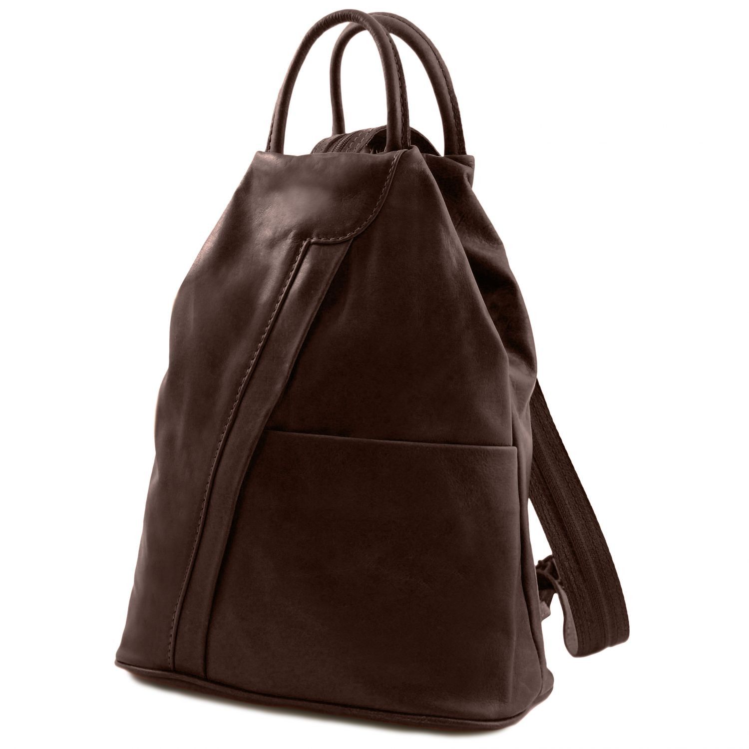 Shanghai - Sac à dos en cuir - Marron foncé (TL140963)