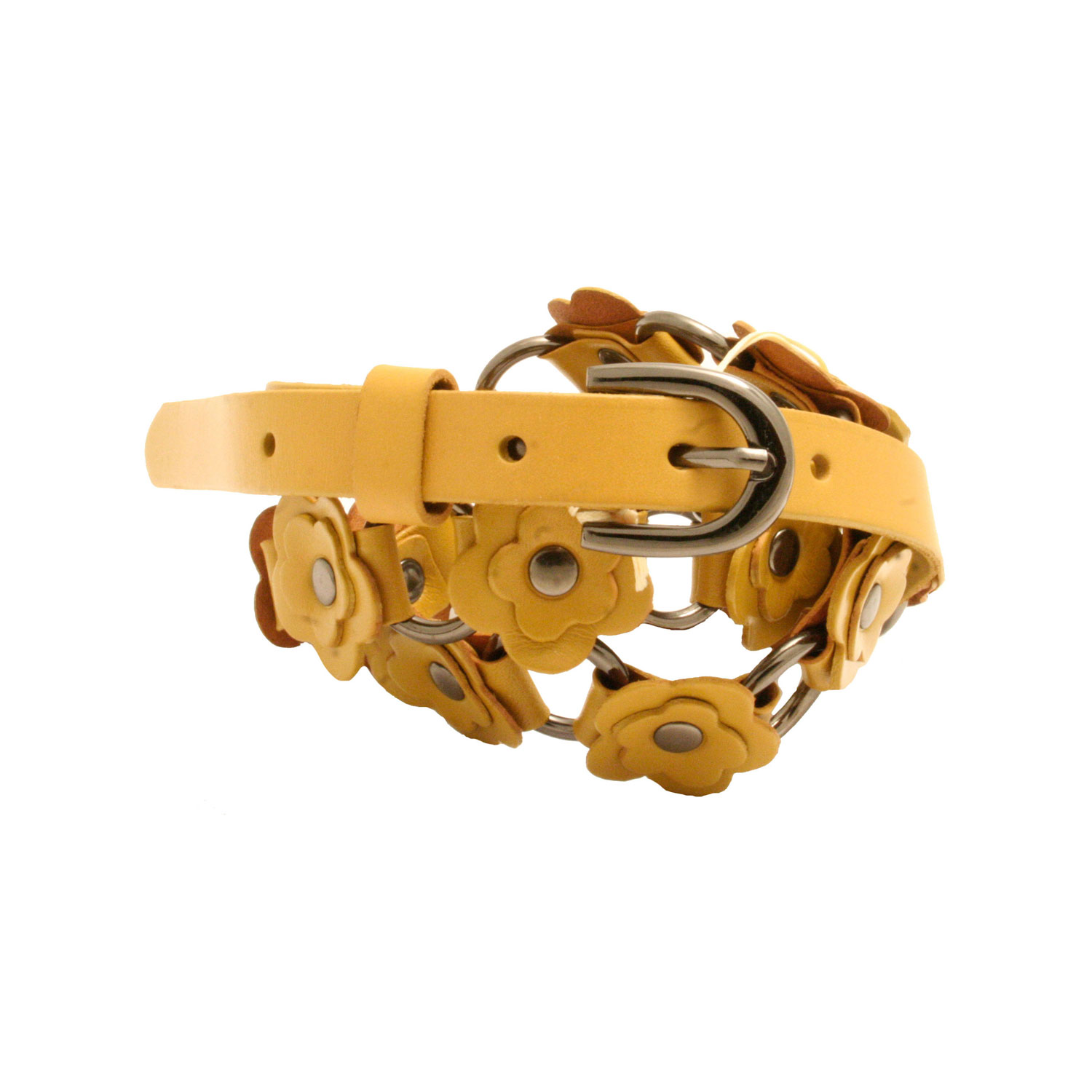 Ceinture en cuir - Jaune