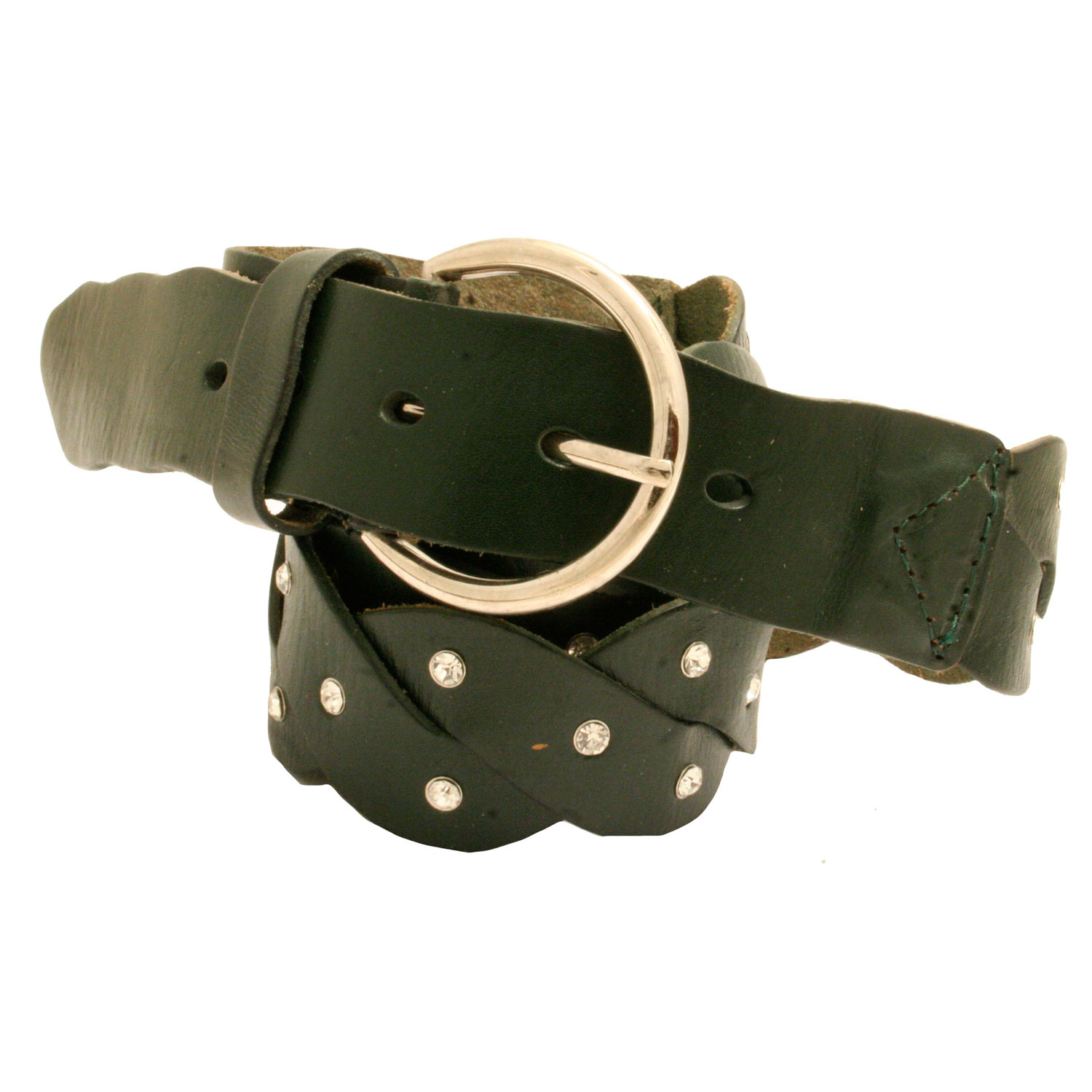 Ceinture en cuir - Vert foncé