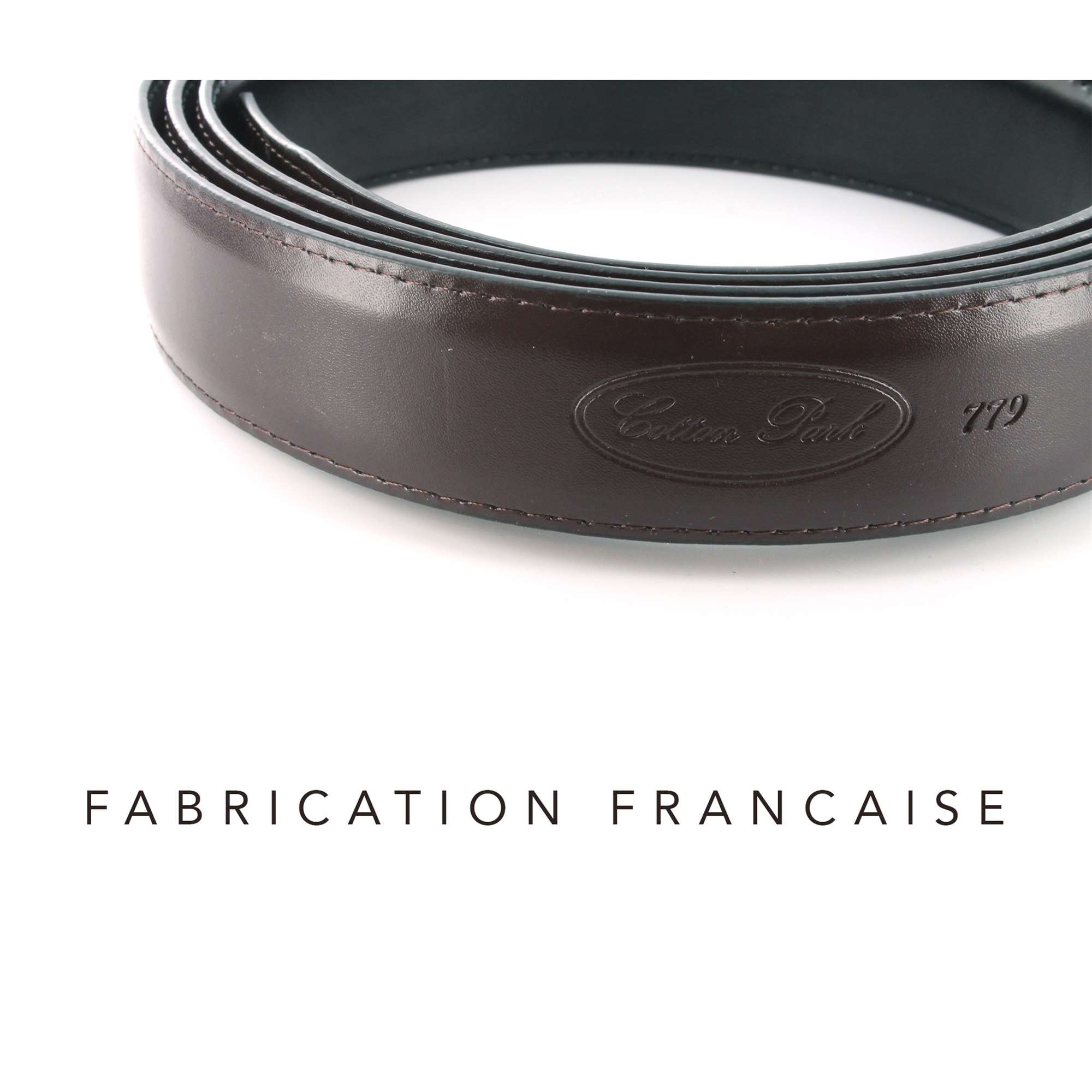 Ceinture cuir noir et marron réversible - Homme