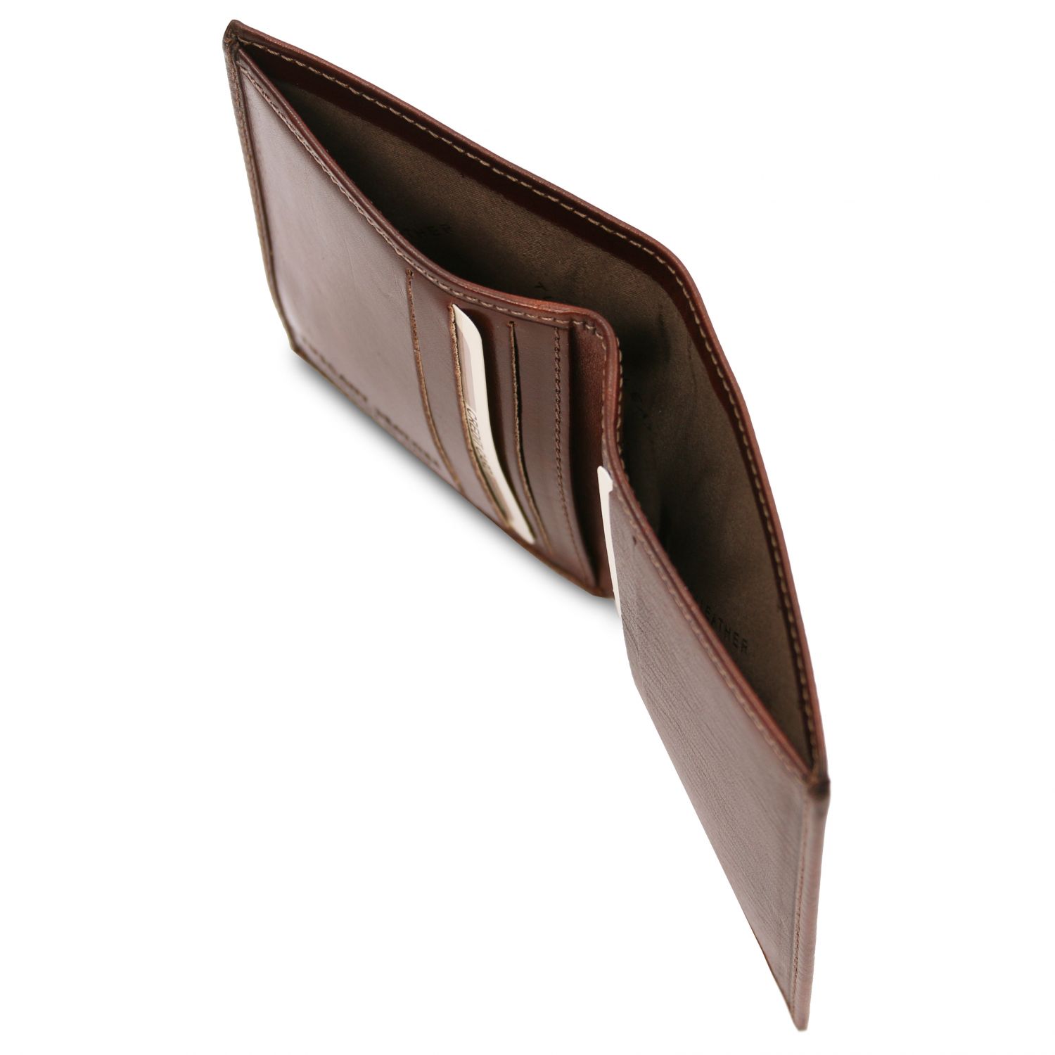 Elégant portefeuille en cuir pour homme 2 volets - Marron (TL142064)