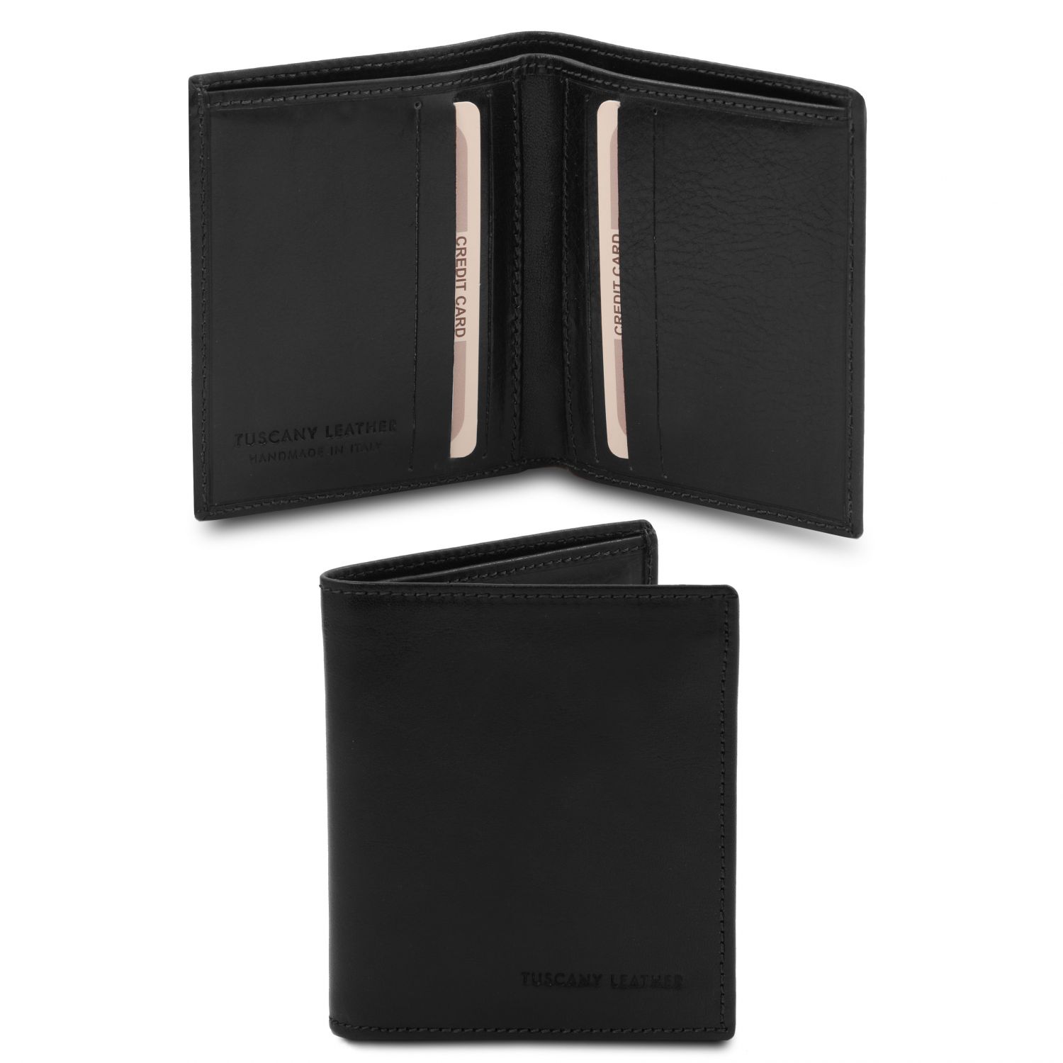 Elégant portefeuille en cuir pour homme 2 volets - Noir (TL142064)