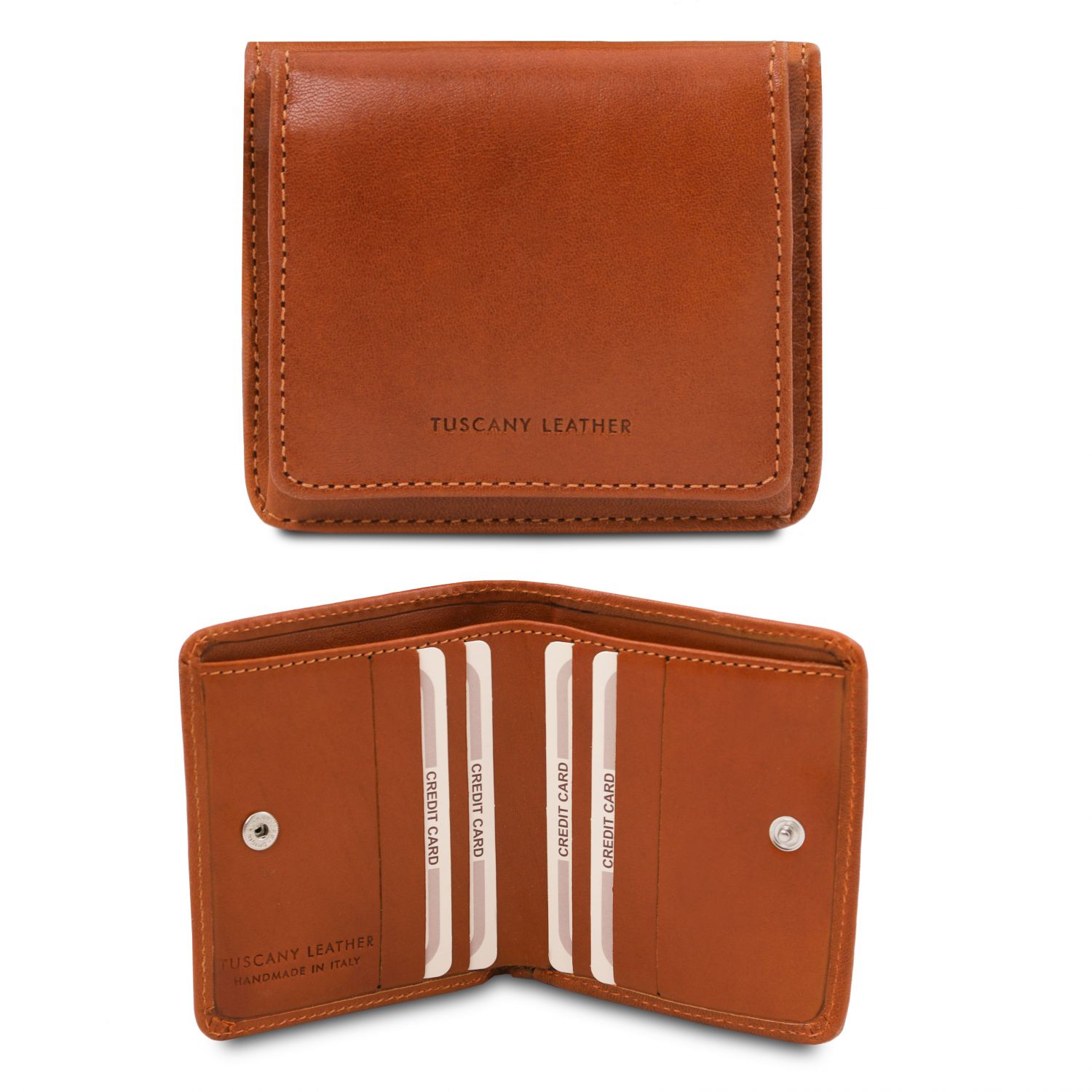 Elégant portefeuille en cuir avec porte monnaie - Miel (TL142059)