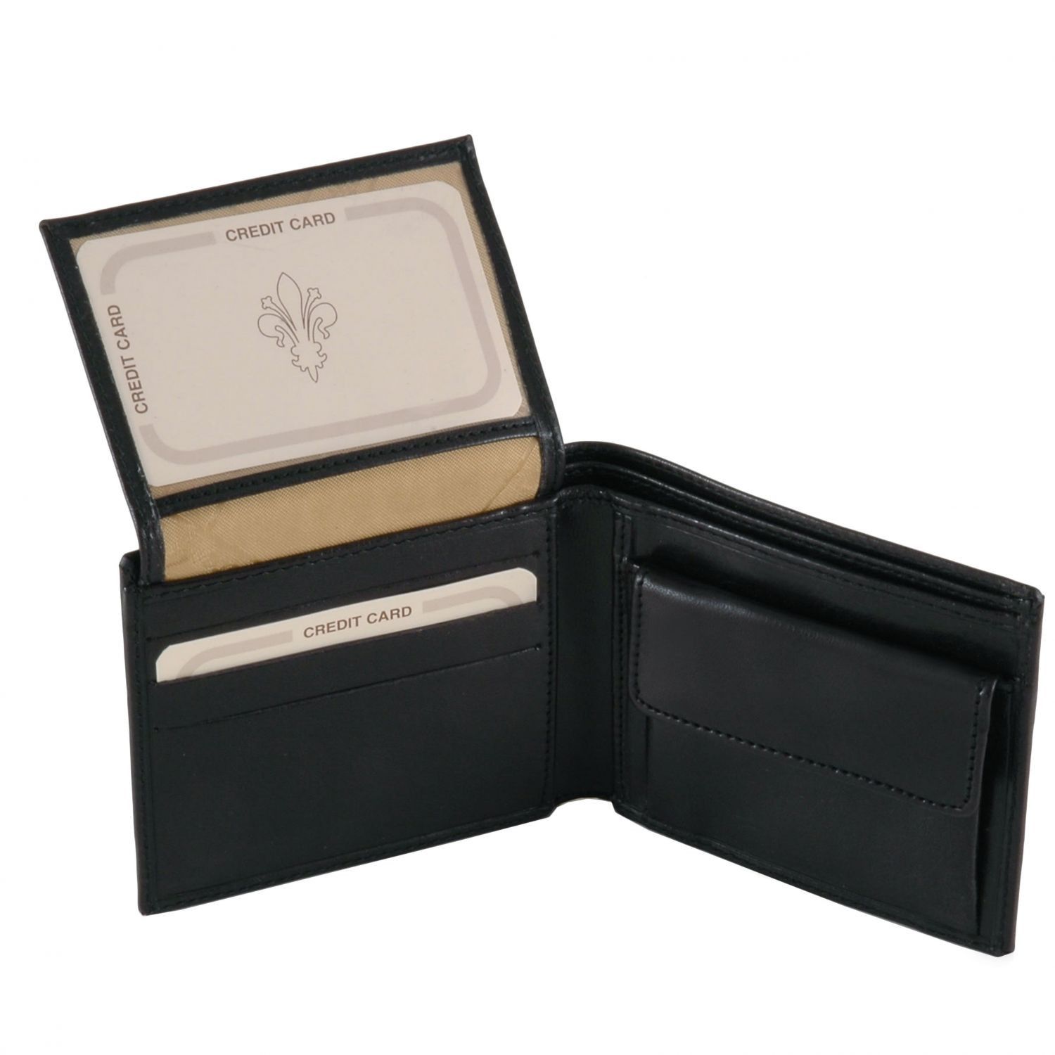 Elégant portefeuille en cuir pour homme avec 3 volets et porte monnaie - Marron (TL141377)