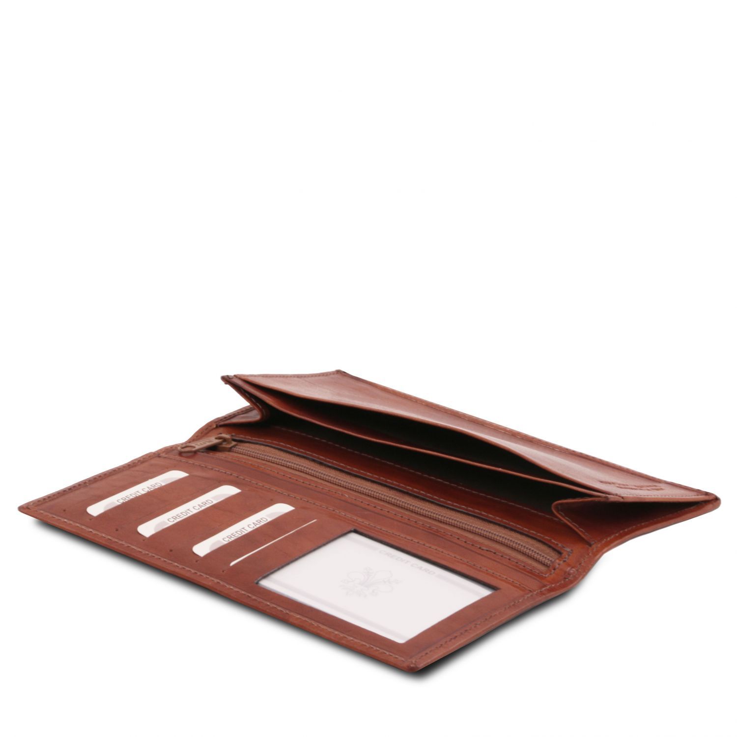 Elégant portefeuille vertical en cuir avec 2 volets - Noir (TL140777)