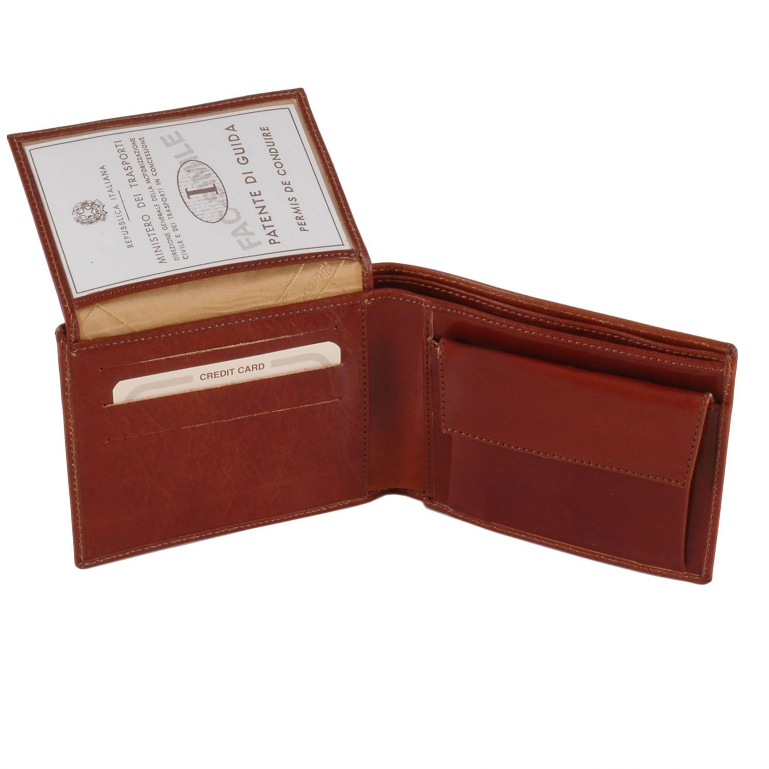 Elégant portefeuille en cuir pour homme avec 3 volets et porte monnaie - Noir (TL140763)