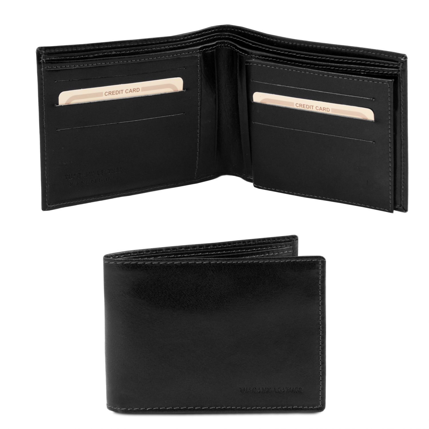 Elégant portefeuille en cuir pour homme 3 volets - Noir (TL140817)