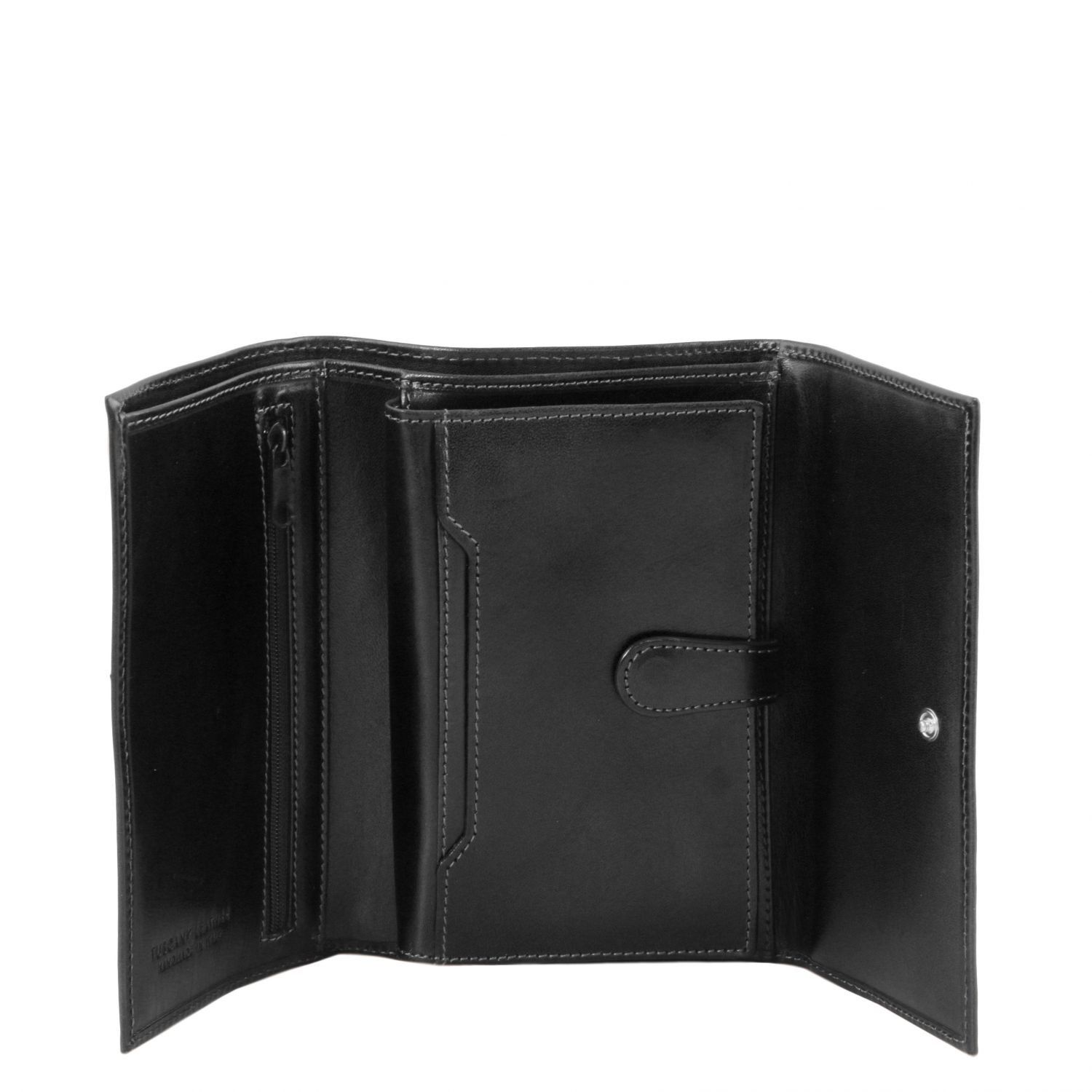 Elégant portefeuille en cuir pour femme 4 volets - Noir (TL140796)