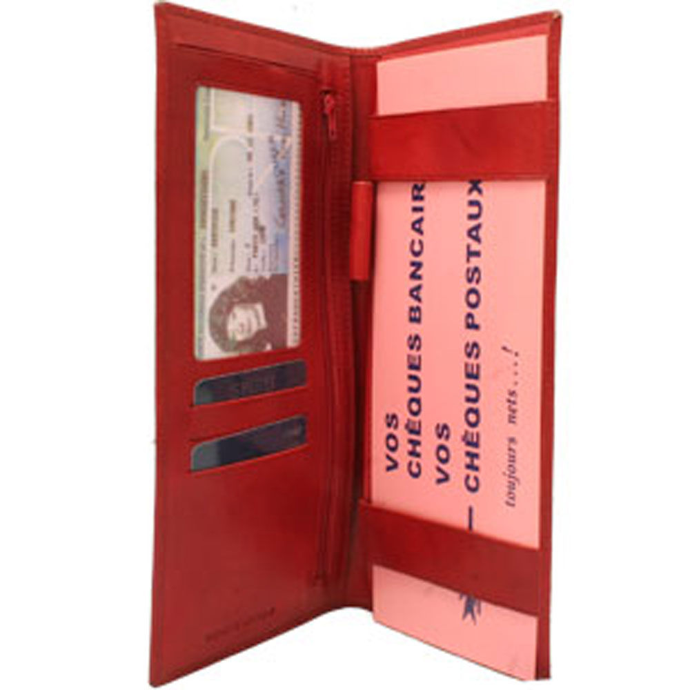 Porte chéquier  - Cuir rouge - Homme