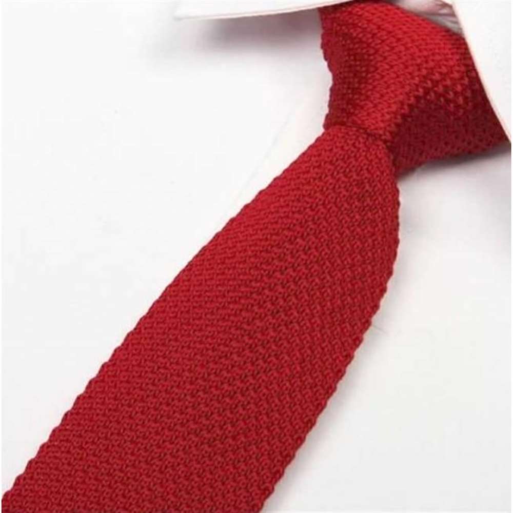 Cravate tricot rouge foncé - Homme