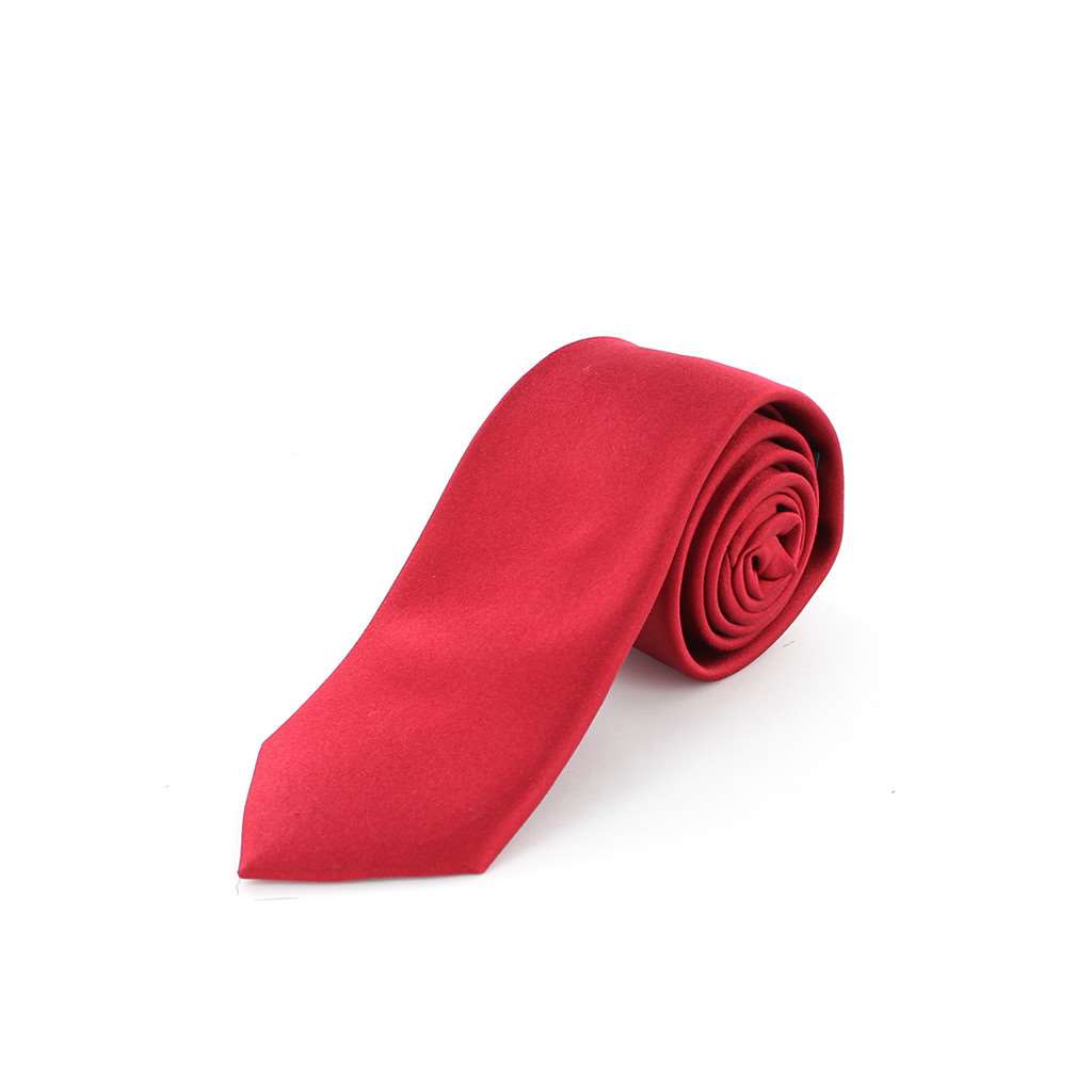 Cravate en soie lisse rouge - Homme