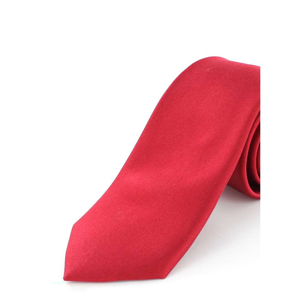 Cravate en soie lisse rouge - Homme