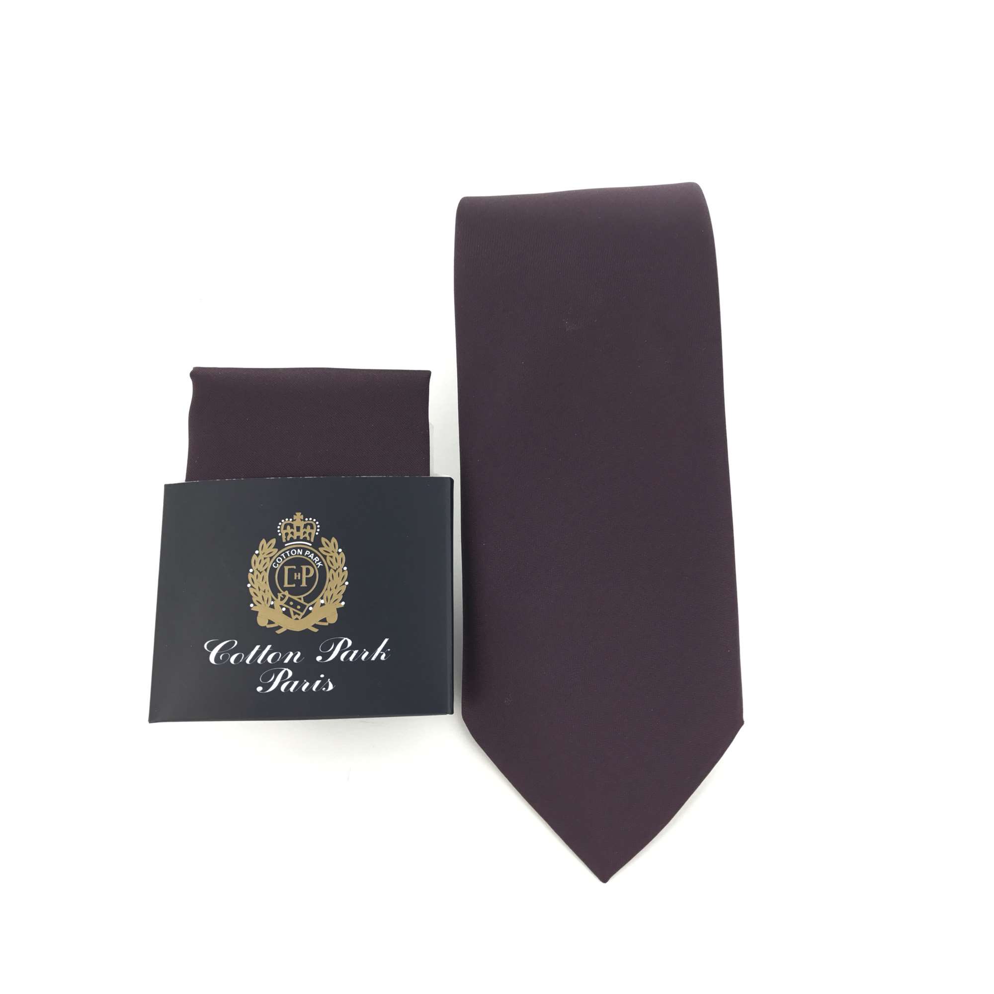 Cravate et pochette microfibre violet - Homme