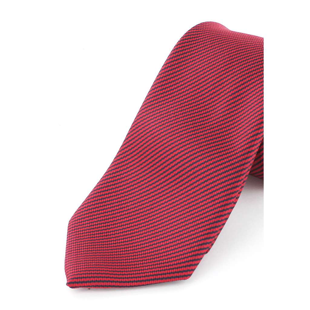 Cravate microfibre rouge vichy - Homme