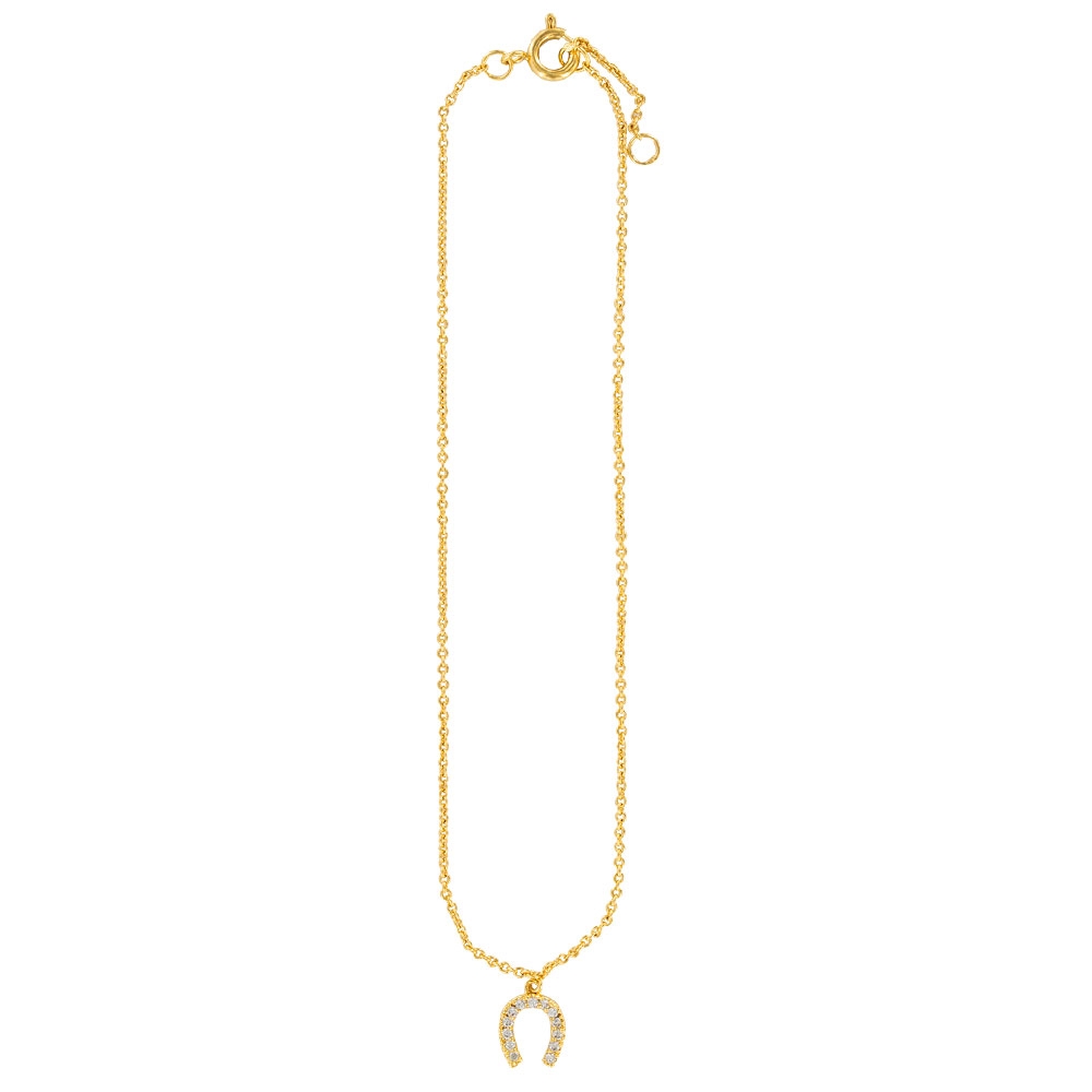 Chaîne de cheville plaqué or et Oxyde de Zirconium