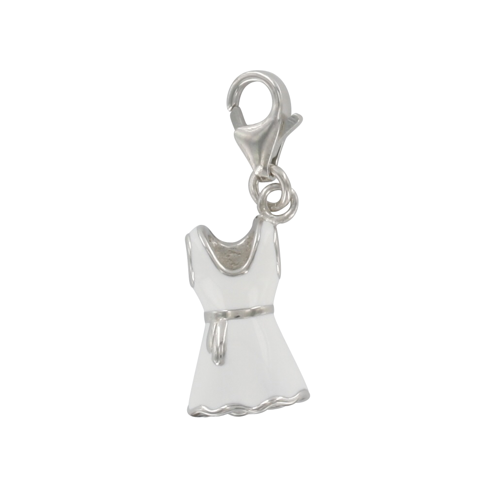 Charm argent 925/1000e rhodié - Blanc