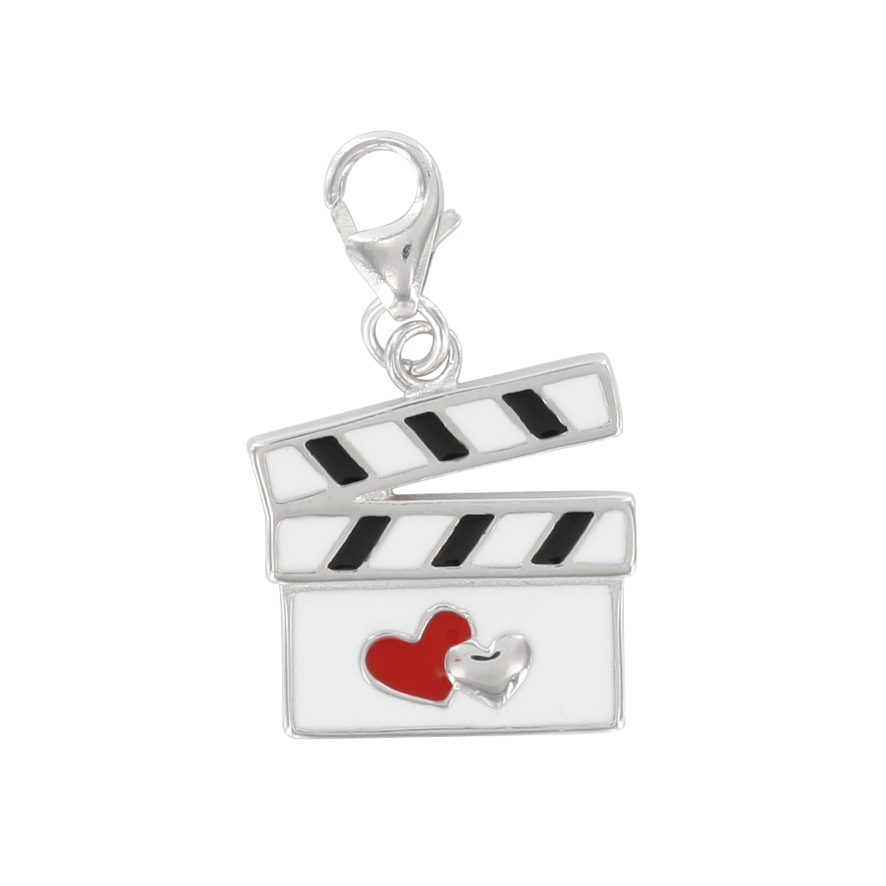 Charm argent 925/1000e rhodié - Rouge et blanc