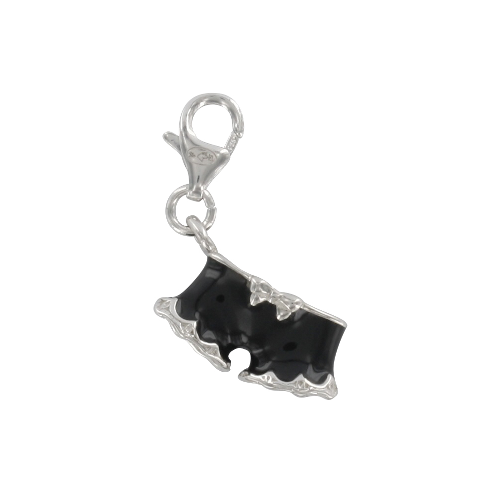 Charm argent 925/1000e émaillé - Noir