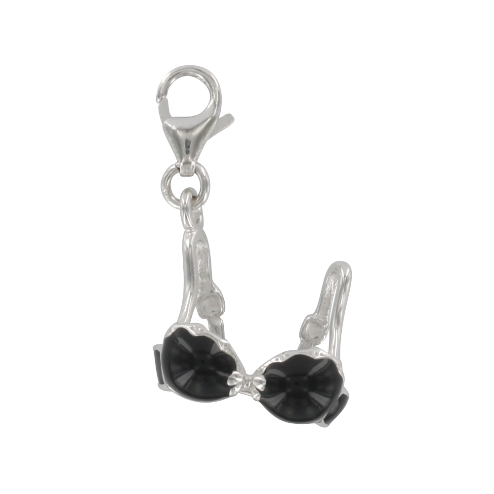 Charm argent 925/1000e émaillé - Noir