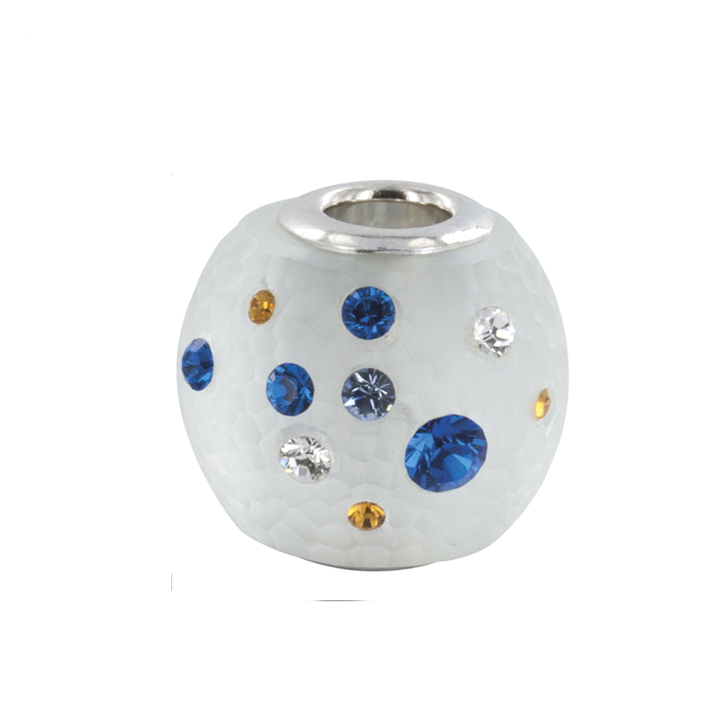 Perle résine, cristal de Swarovski et argent 925/1000  