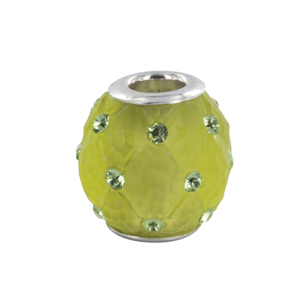 Perle résine, cristal de Swarovski et argent 925/1000 rhodié  
