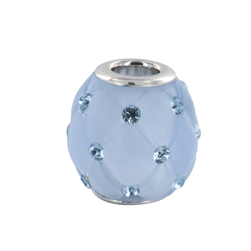 Perle résine, cristal de Swarovski et argent 925/1000 rhodié  