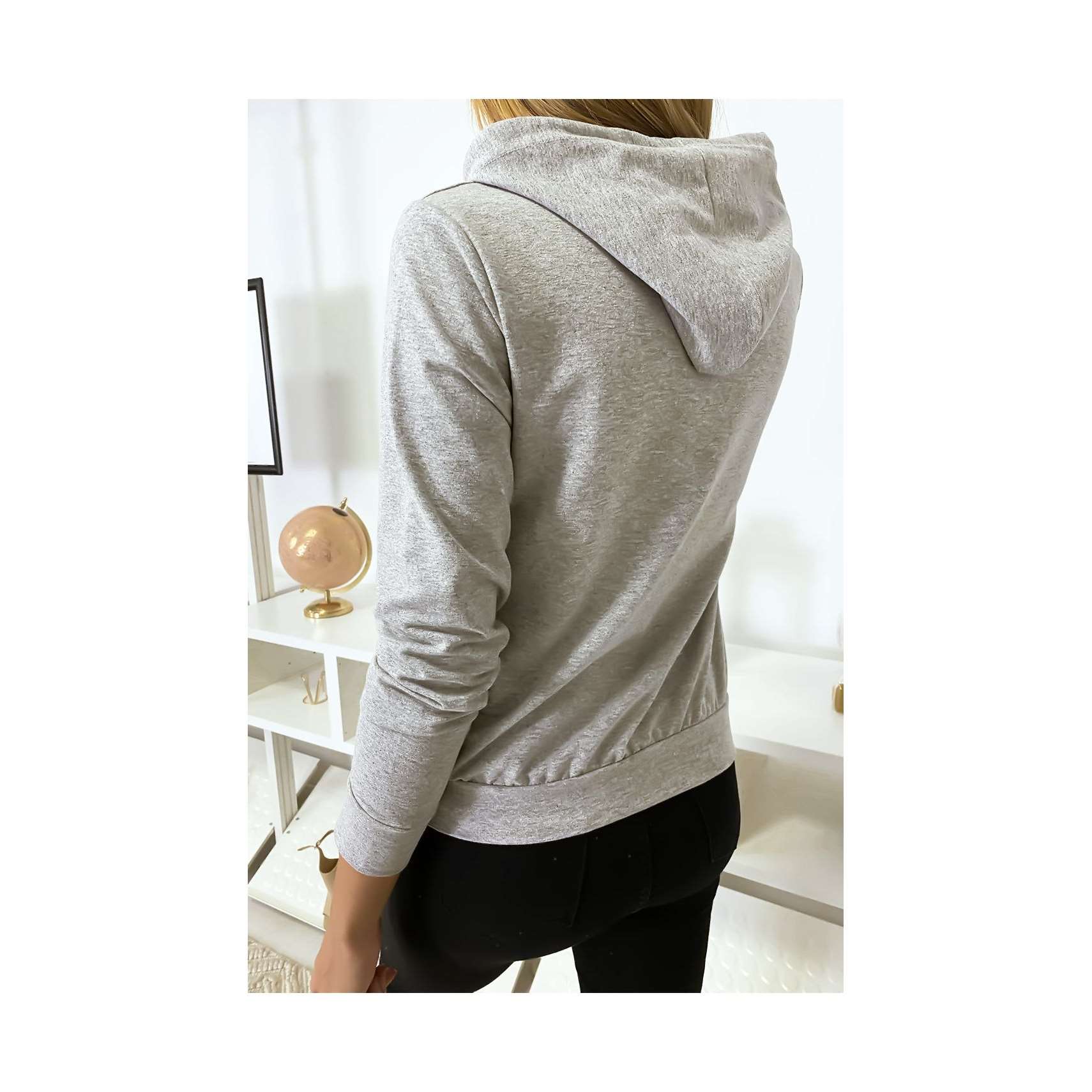 Pull sweat gris logo Tik Tok (K-6/1-18357-gris)