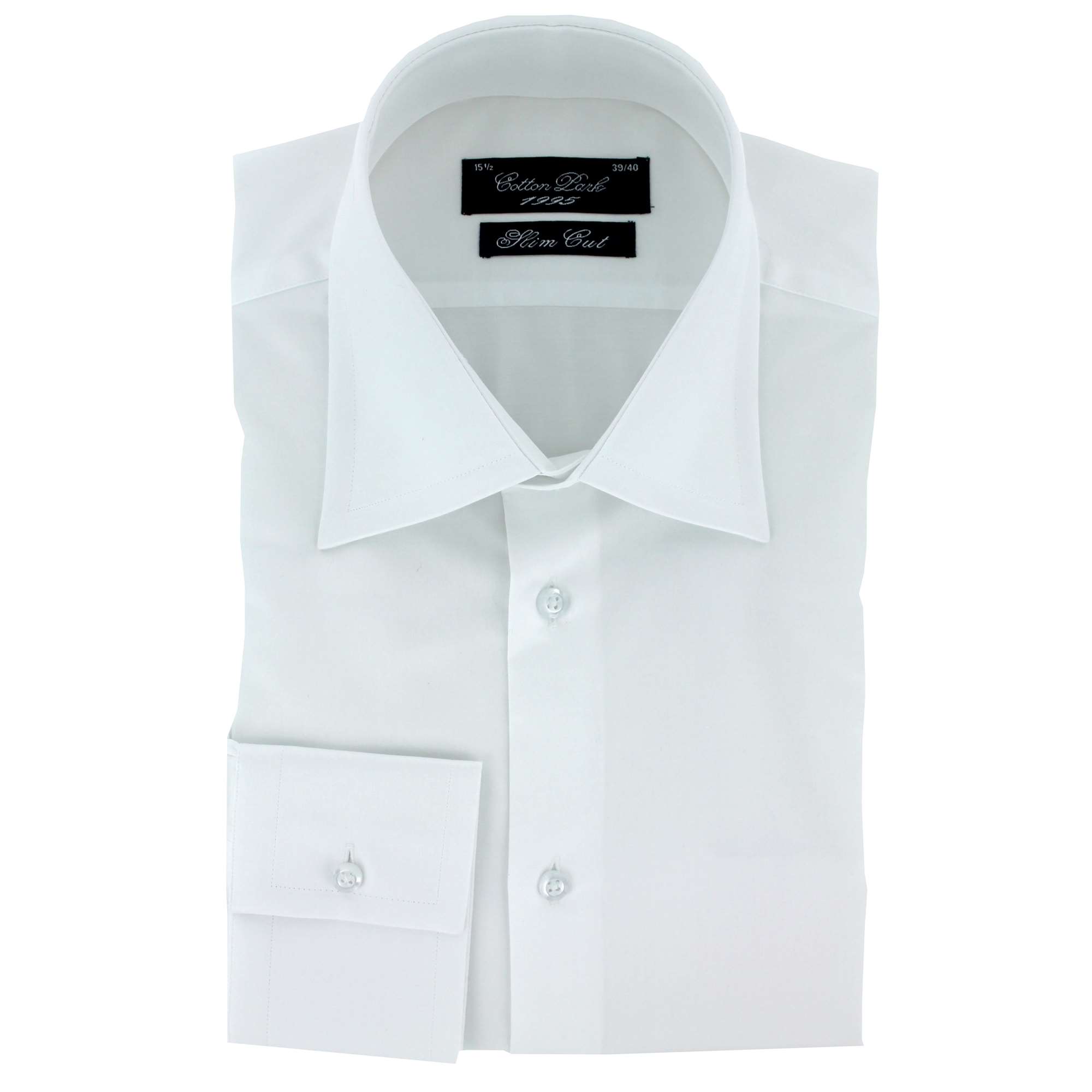 Chemise cintrée blanche poignets mousquetaires et poignets simples - Homme