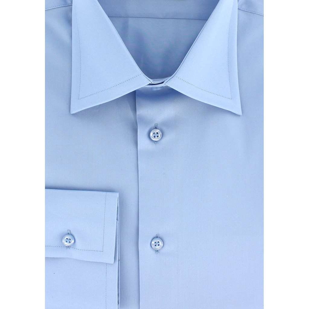 Chemise cintrée bleu ciel col ville - Homme