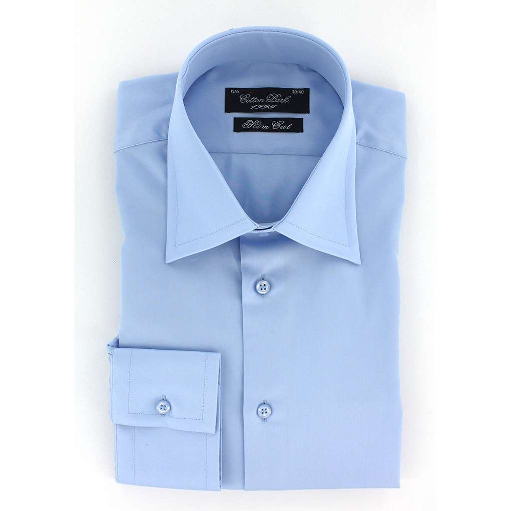 Chemise cintrée bleu ciel col ville - Homme