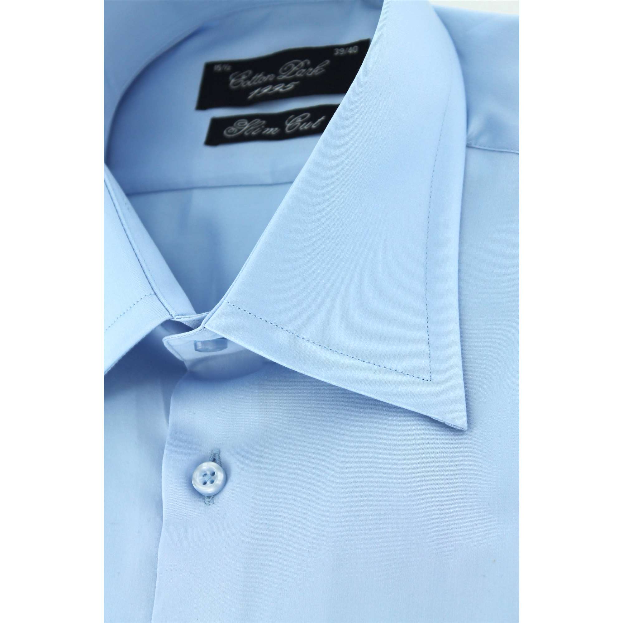 Chemise cintrée bleu ciel col ville - Homme