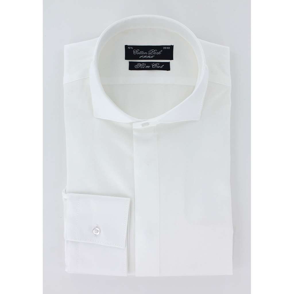 Chemise cintrée cérémonie col cassé blanche - Homme